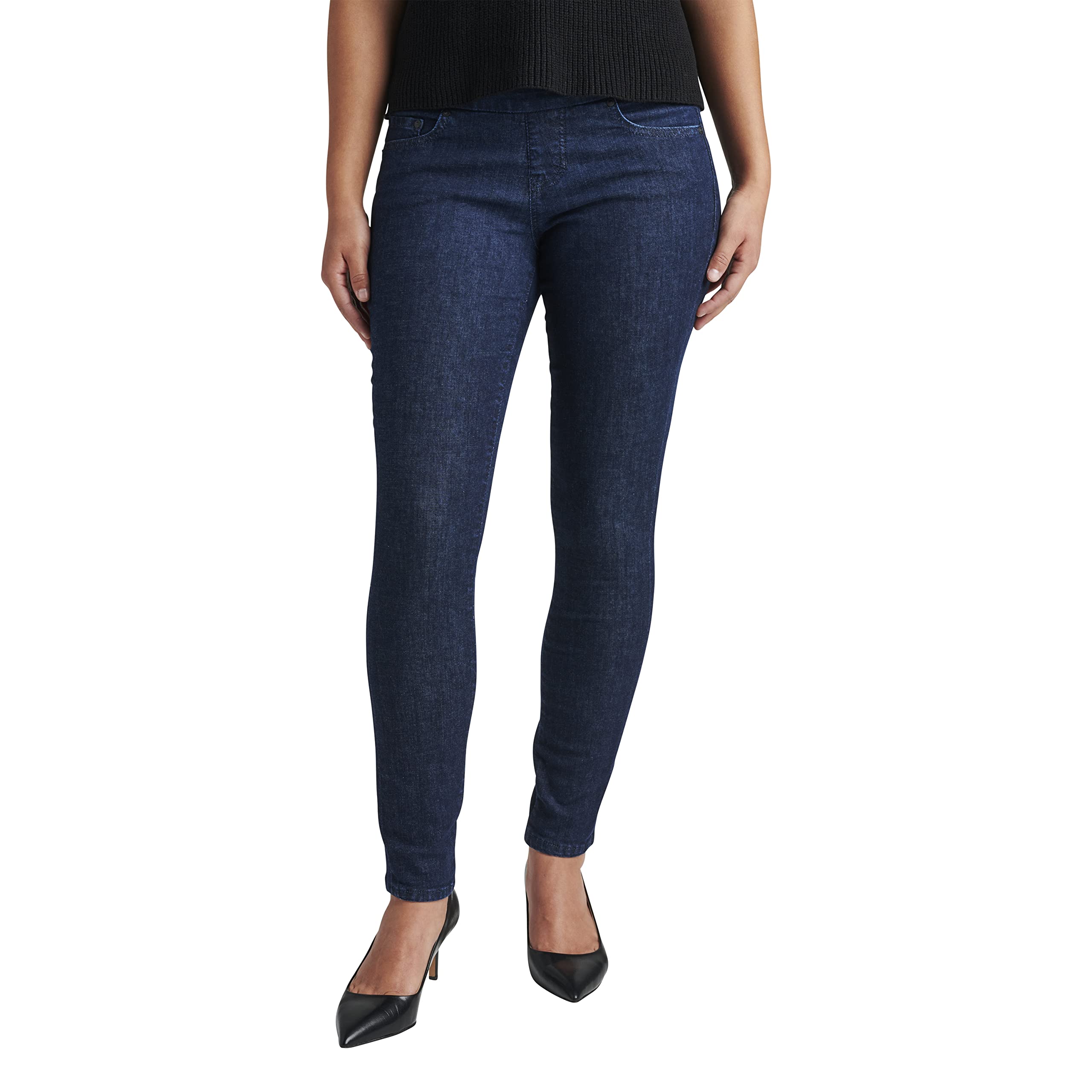 Jag Jeans Women's Petite Nora Mid Rise Skinny Stretch Pull-on Jeans - Comfortable Slim Fit Stretch Denim Pants for Work, Casual & Everyday Wear