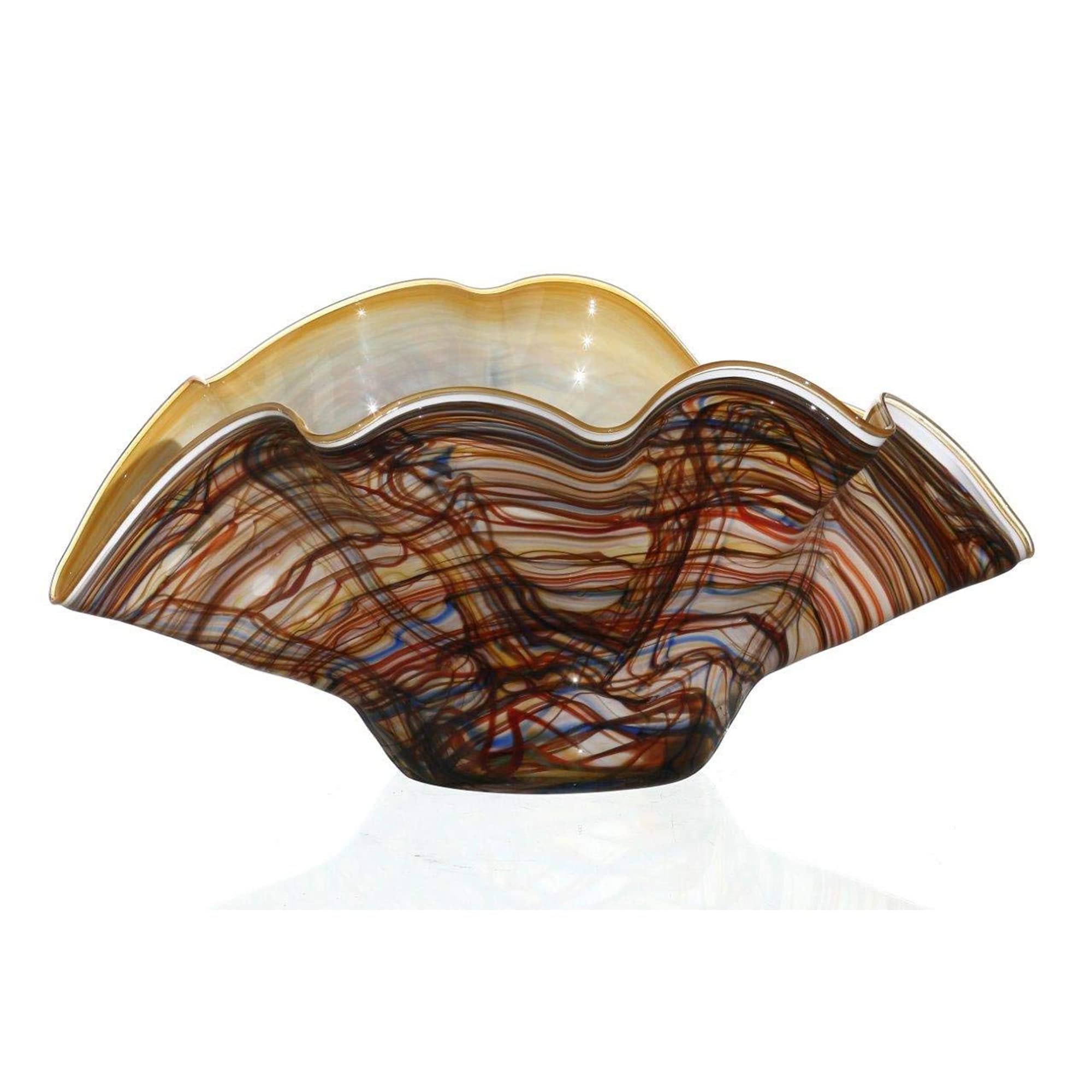 Elegant Modern Glass and Marble Decorative Bowl - 16.5