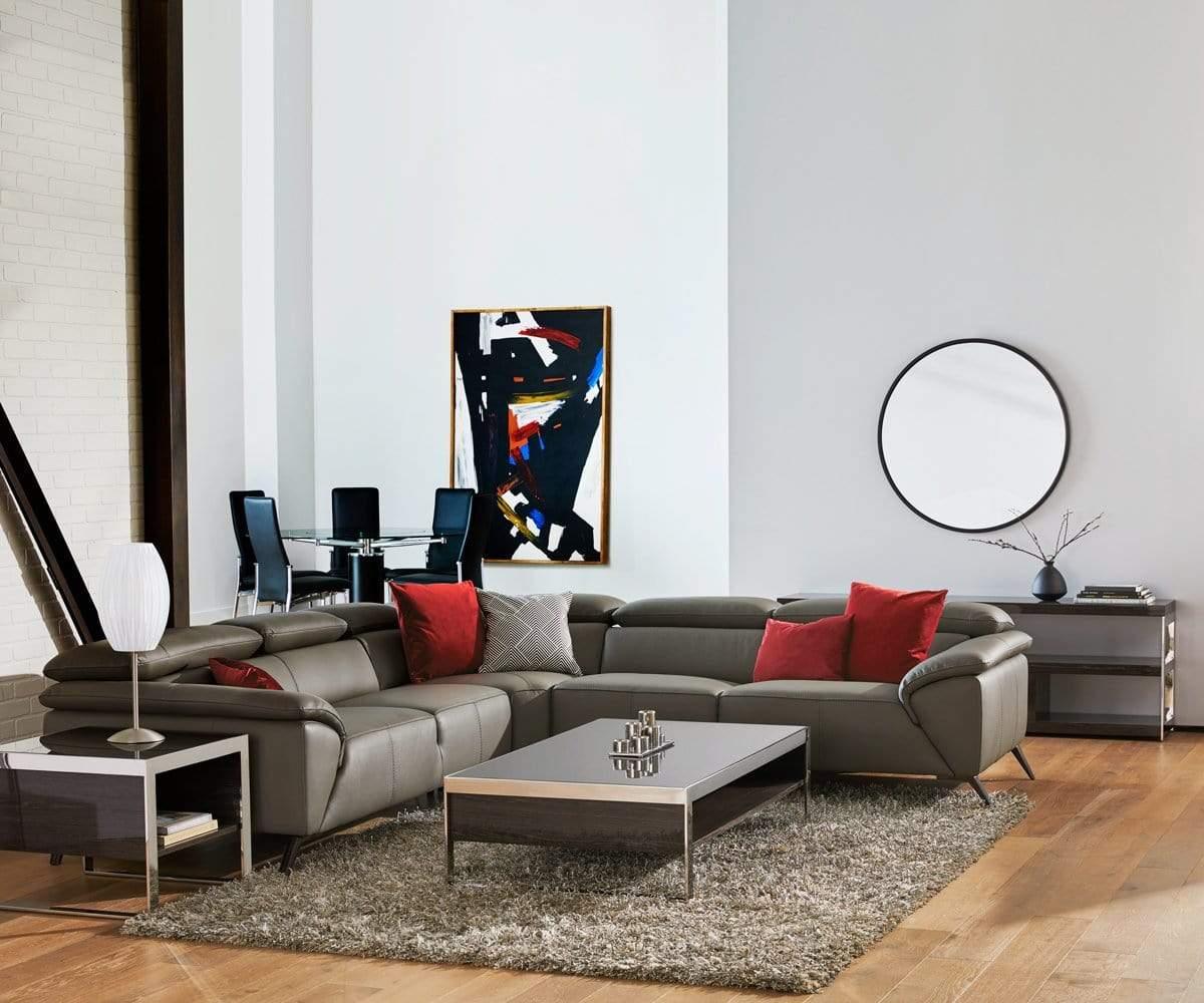 Premium Abella Leather Sectional Sofa - Modern Genuine Leather Couch for Living Room, Family Room & Lounge - Comfortable & Stylish Home Furniture
