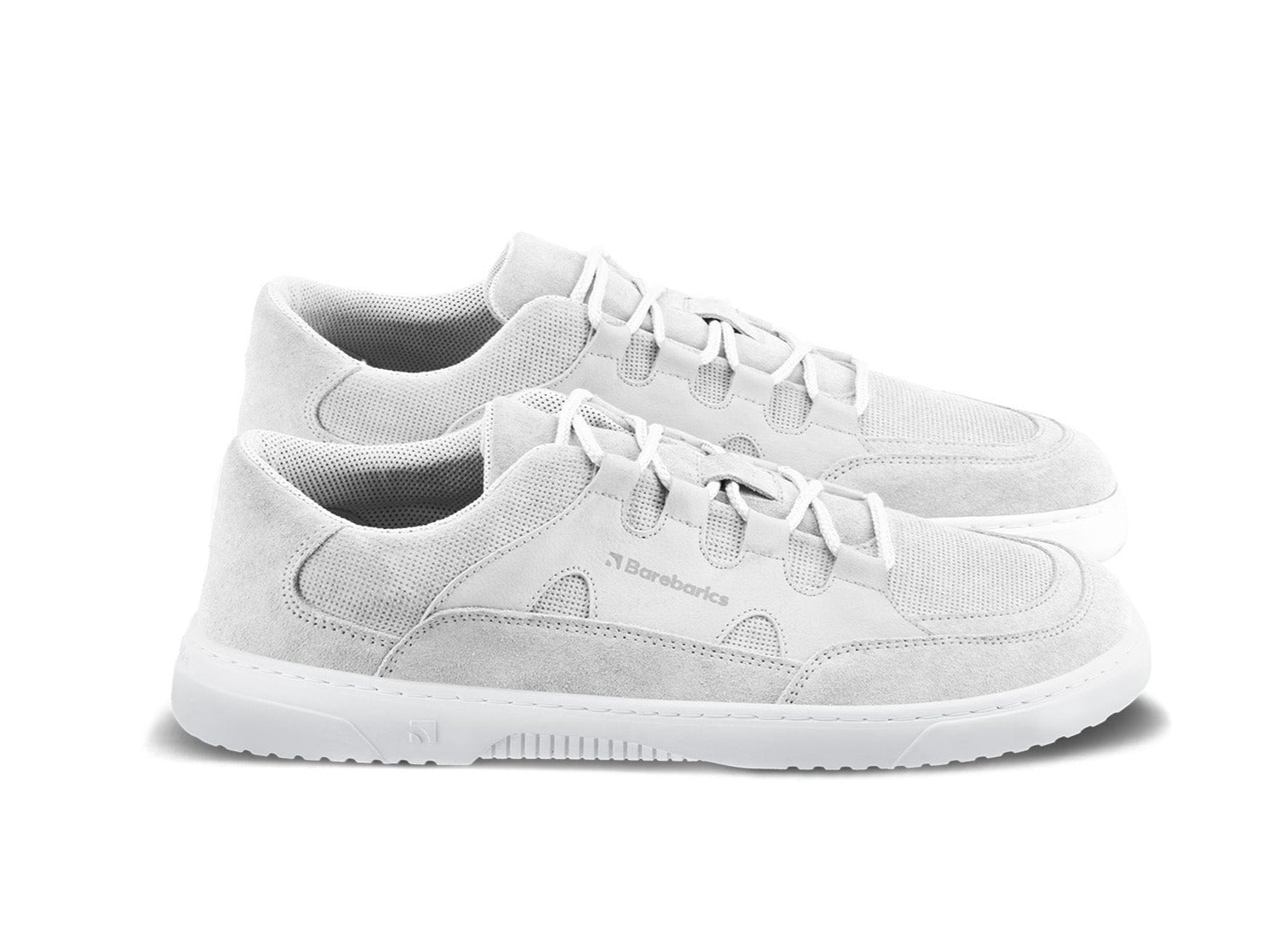 Barefoot Sneakers Barebarics Evo - Minimalist Zero Drop Shoes for Men & Women in Chalk White | Perfect for Running, Gym & Everyday Comfort