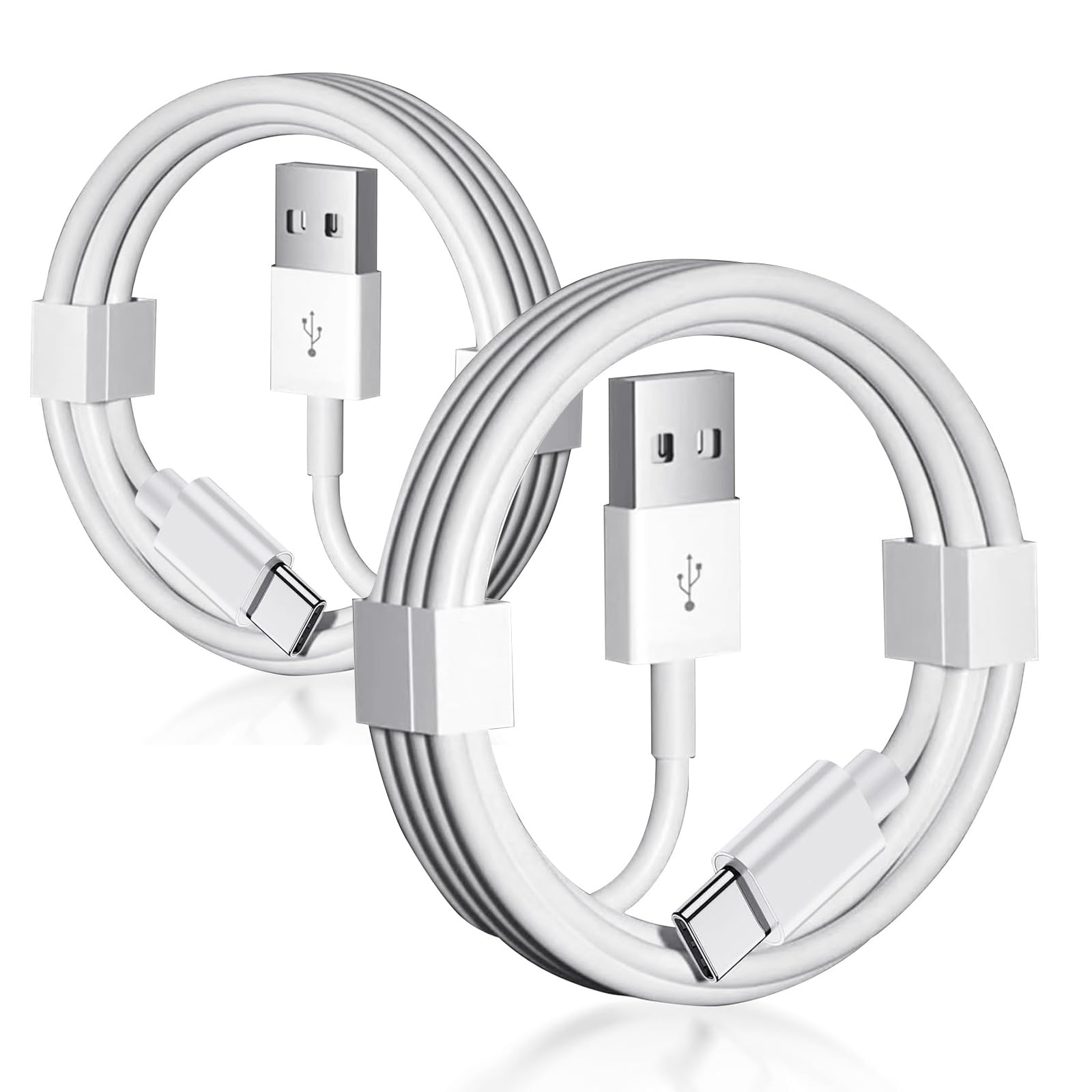 2 Pack 2ft USB A to USB C Fast Charging Cable for iPhone 16/16e/15/15 Pro Max/15 Plus - CarPlay Compatible Short Cord for iPad Pro 12.9/Air 5th/Mini 6 - Perfect for Car Charging & On-the-Go Use