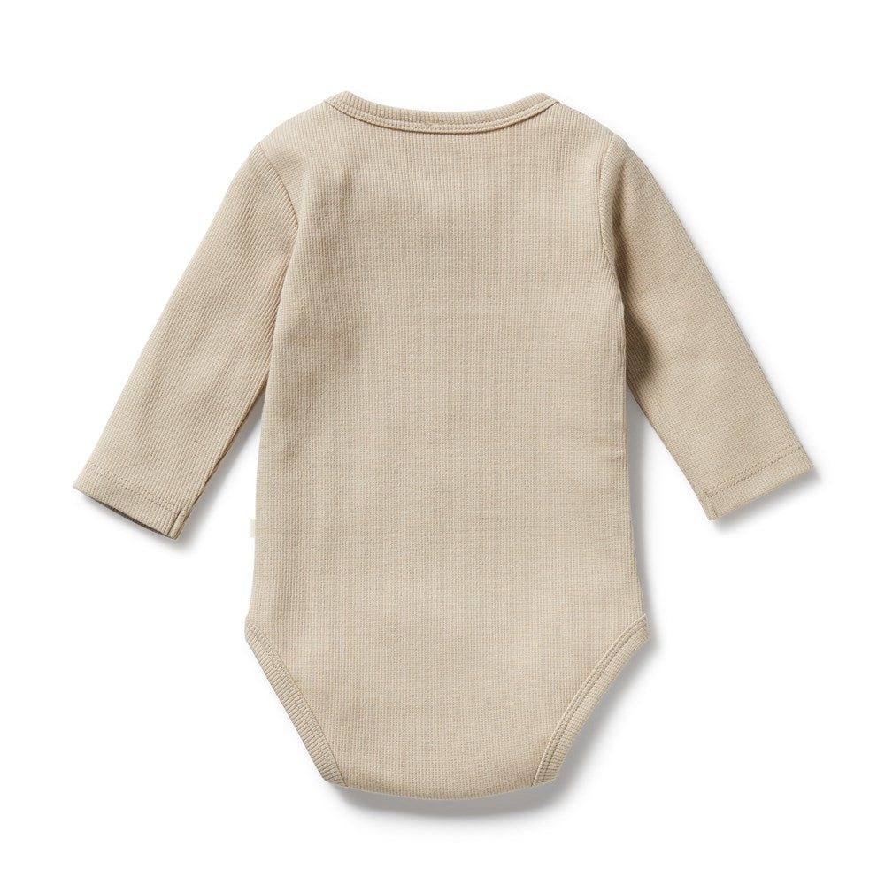 Organic Cotton Biscuit Rib Long Sleeve Bodysuit for Babies - Soft & Comfortable Onesie for Newborns, Infants - Perfect for Playtime, Daycare & Family Photos
