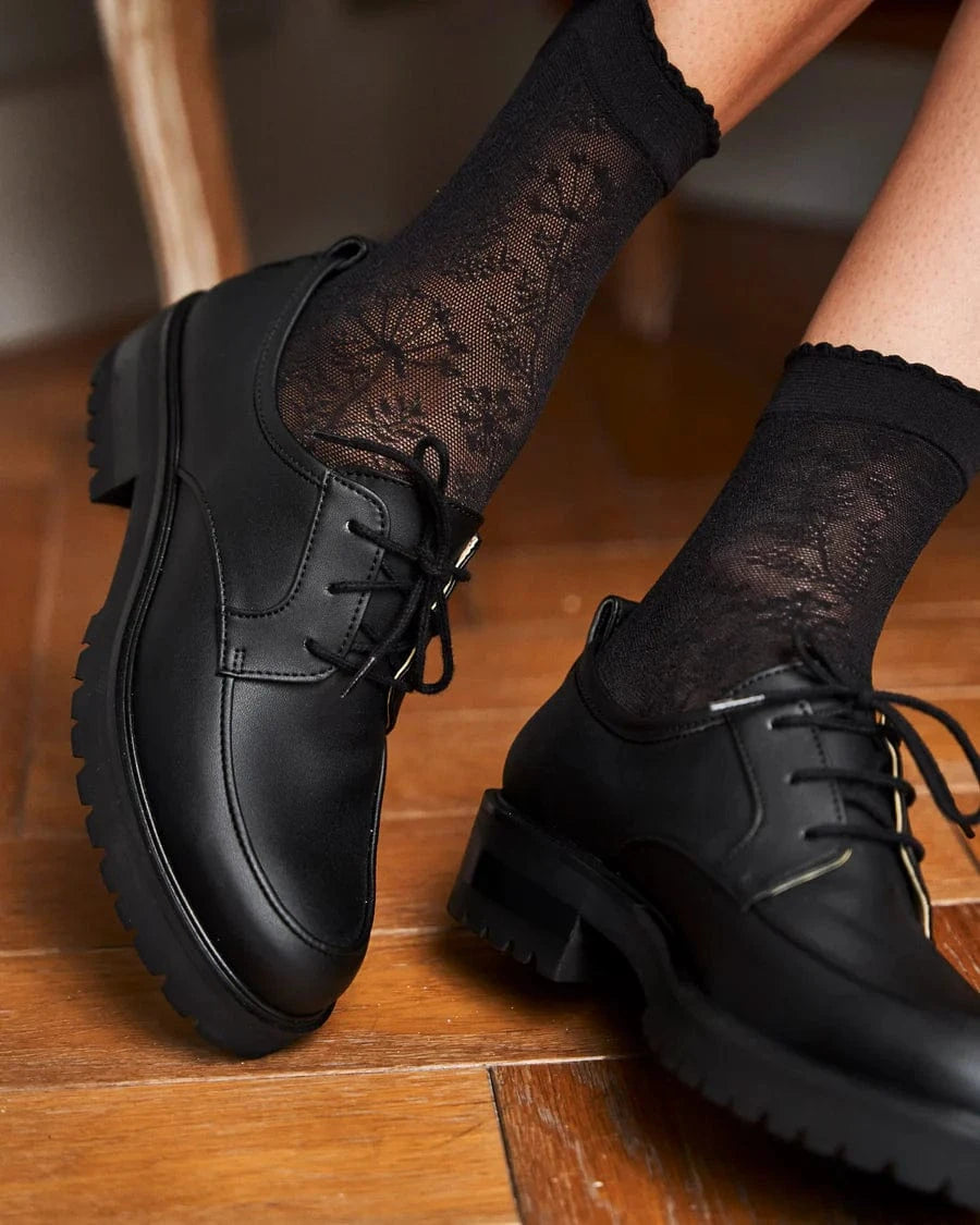 Eco-Friendly Vegan Leather Lace-Up Shoes for Men & Women | Camden Recycled Grain Black | Perfect for Casual Wear, Office & Sustainable Fashion