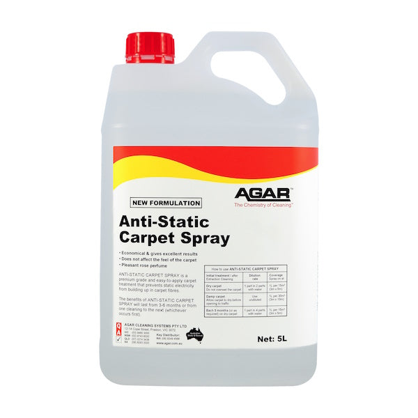 Anti Static Carpet Spray 5Lt - Eliminate Static & Dust - Perfect for Home, Office & High-Traffic Areas