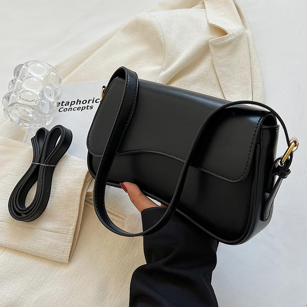 Stylish Women's PU Leather Satchel Tote Bag with Top Handle & Buckle Flap - Trendy Shoulder Bag for Work, Travel & Shopping - Perfect Hobo Bag for Daily Use & Office Commute
