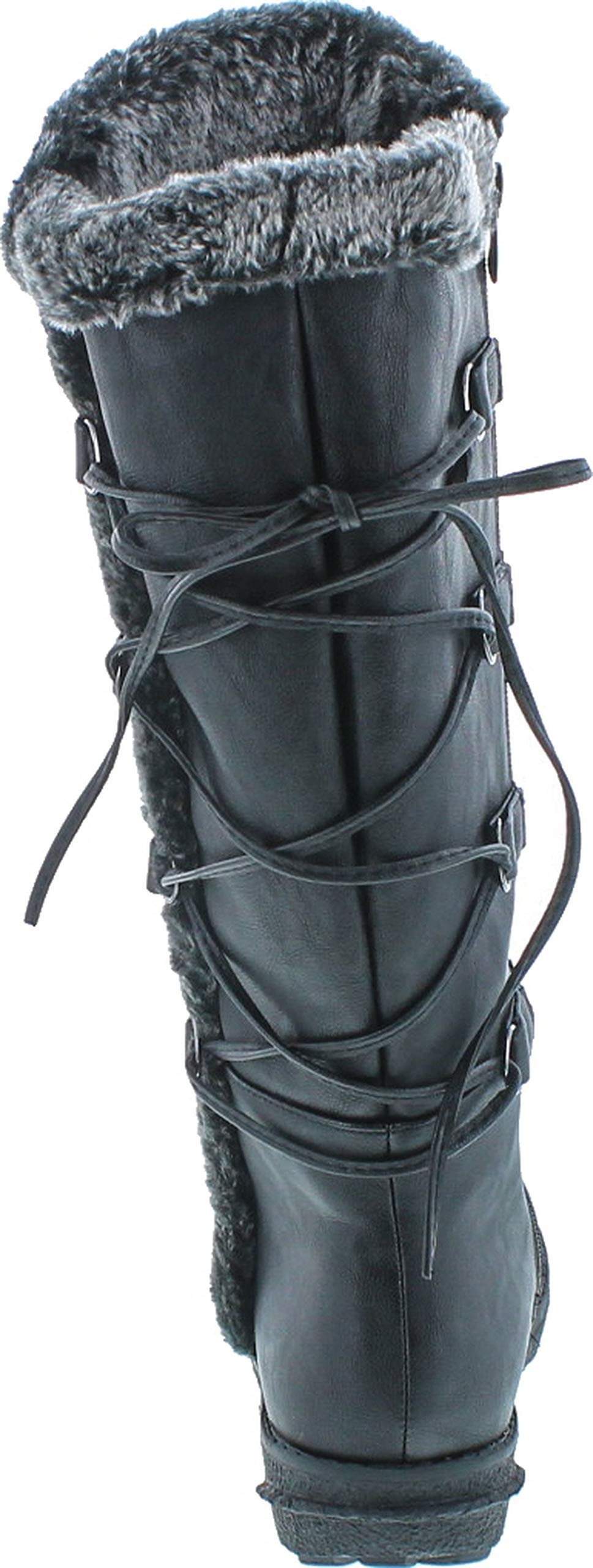 Forever Aura-42 Women's Lace-Up Knee High Boots - Winter Fashion Boots for Women - Perfect for Cold Weather, Snow, and Stylish Outfits