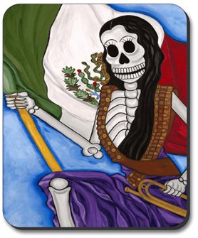 Patria O Muerte Day of The Dead Art Plate - Mexican Folk Art Decor for Home & Office - Perfect for Dining, Wall Display & Gift Giving