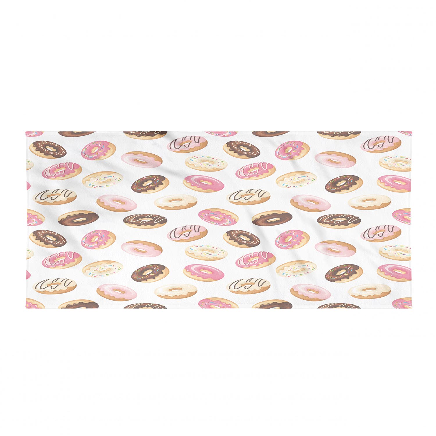 Ambesonne Microfiber Gym Towel - Soft, Lightweight & Ultra Absorbent for Yoga, Beach & Sports - American Classic Breakfast & Donut Art Print - Compact & Quick-Drying - Perfect for Workouts, Travel & Outdoor Activities