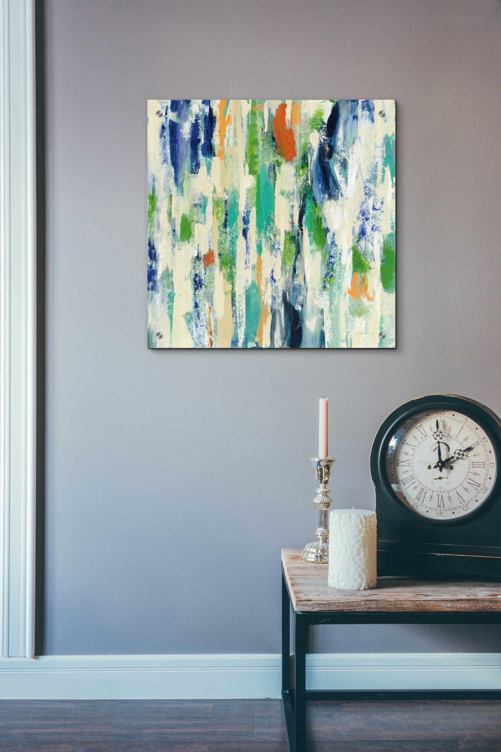 Sun Rays Acrylic Glass Wall Art by Silvia Vassileva - 24x24 Inches Modern Abstract Painting for Living Room, Bedroom & Office Decor