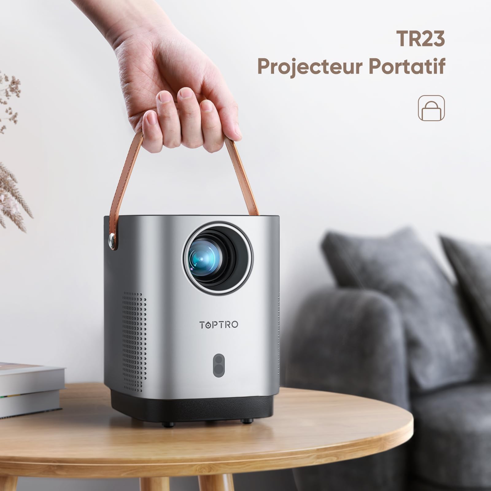 TOPTRO 20000 Lumens Mini Portable Projector with WiFi6 & Bluetooth - 1080P FHD Support, 4K Compatible, Electric Focus, 4P&4D Correction, 50% Zoom - Perfect for Home Theater, Outdoor Movies, Gaming & Presentations