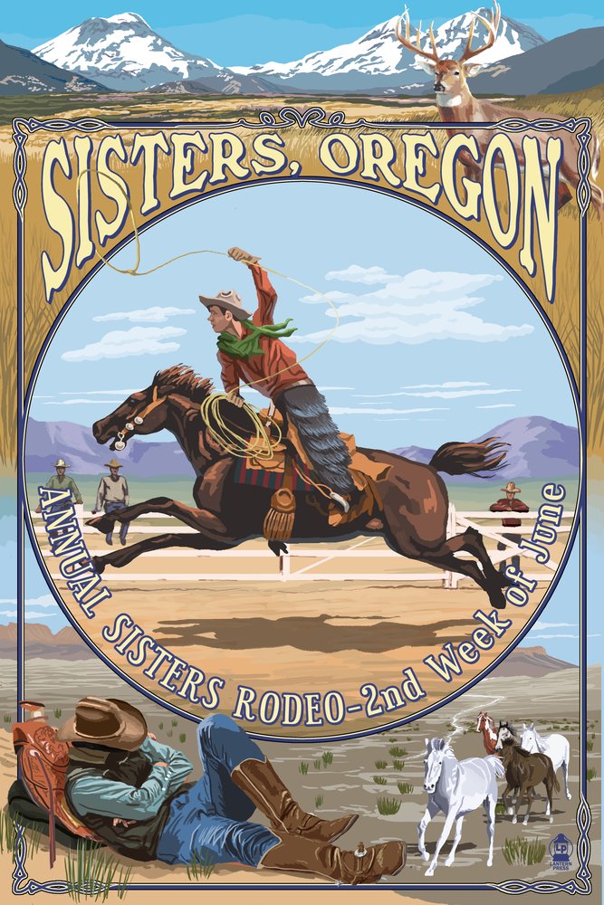 16x24 Hand Signed Cowboy Montage Art Print - Sisters Oregon Western Wall Decor, Master Giclee Gallery Quality, Vivid Textured Home & Office Artwork | Perfect for Living Room, Bedroom or Western-Themed Interior Design