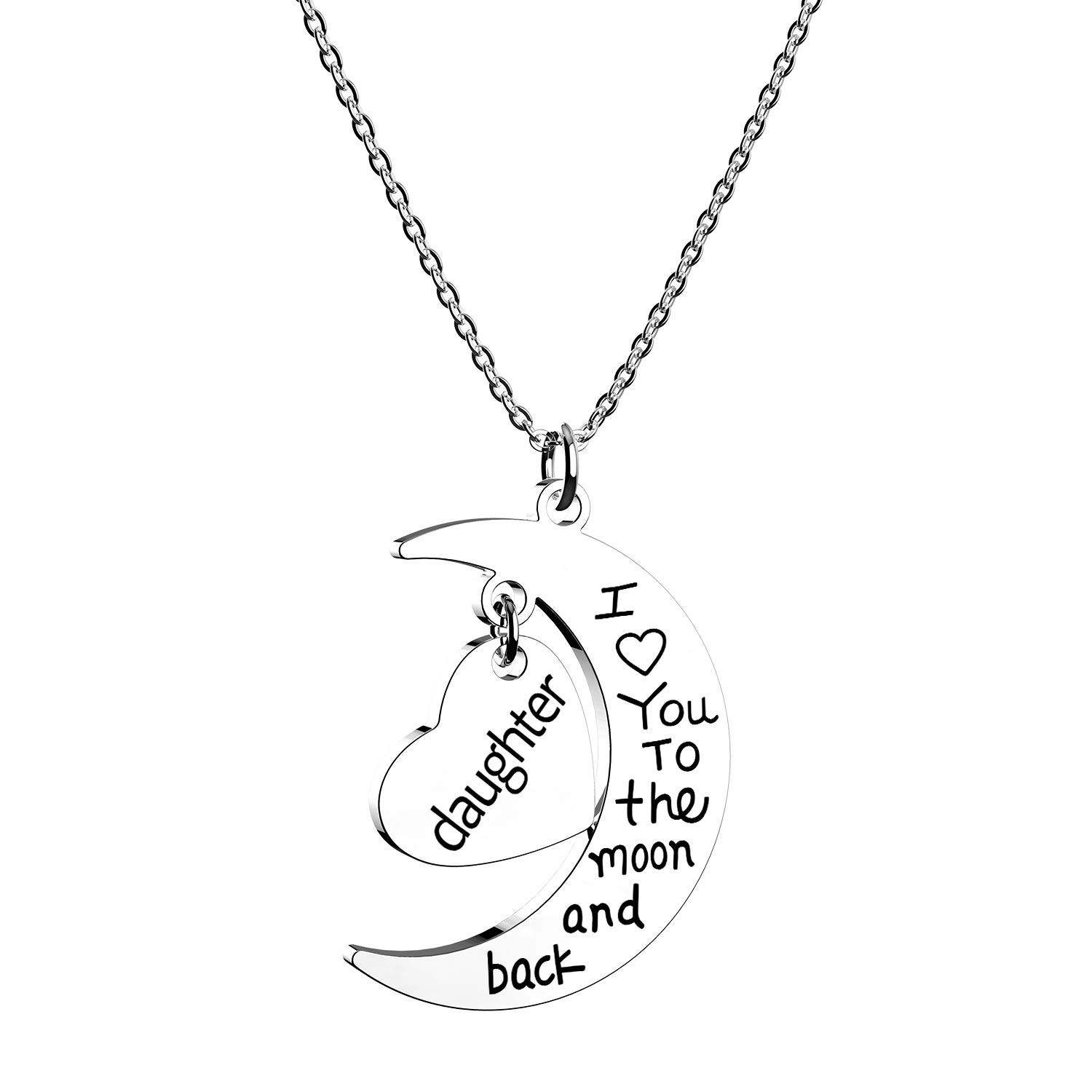 Jewelady Heart Pendant Necklace for Daughter - Inspirational Gift from Mom & Dad | Christmas, Birthday, Graduation Present for Women & Teen Girls | Family & Friendship Keepsake | Perfect for Special Occasions & Daily Wear
