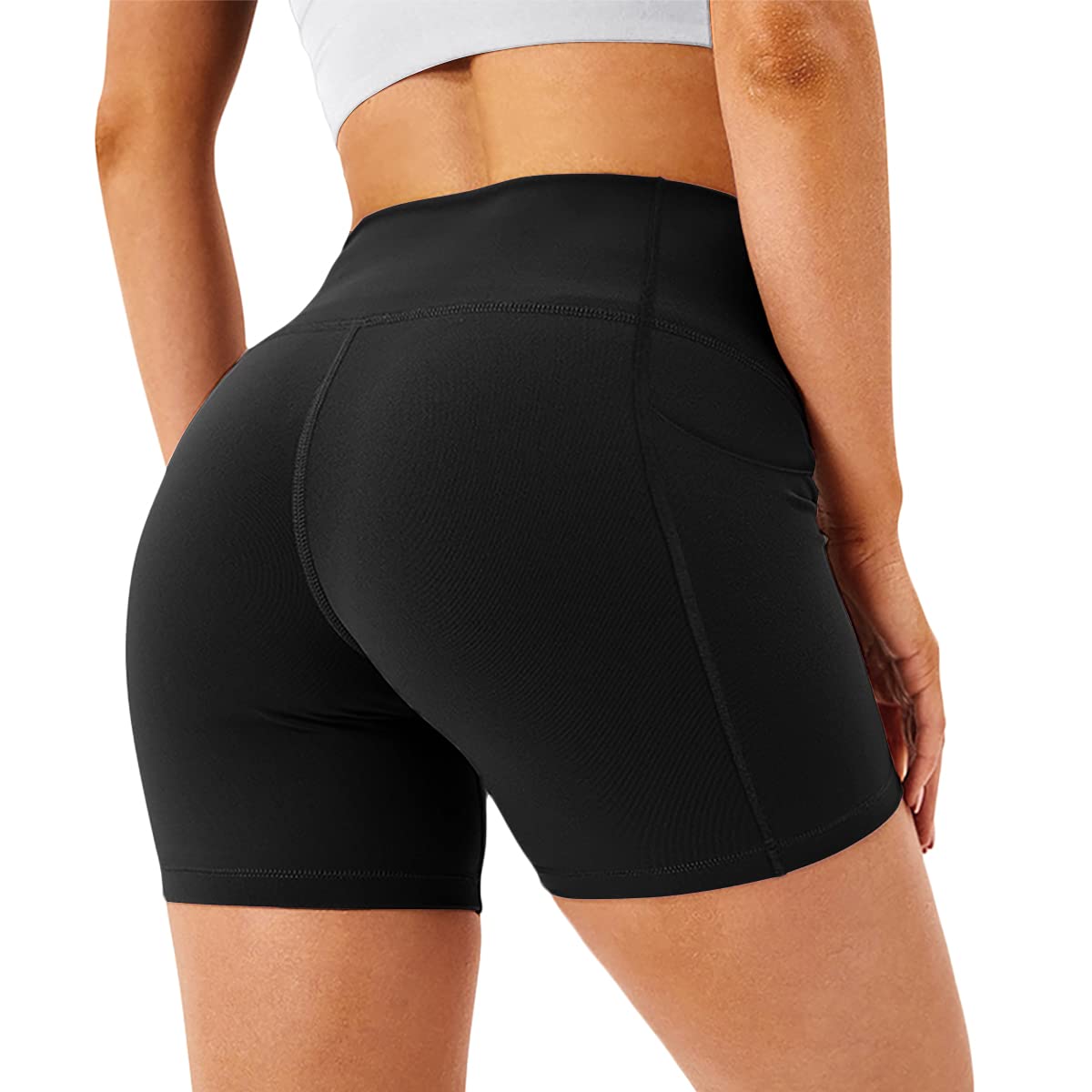 HIAMIGOS Women's High Waisted Workout Shorts - Non See Through Yoga Shorts with Pockets for Gym, Running & Cycling | Perfect for Yoga, HIIT & Active Lifestyles