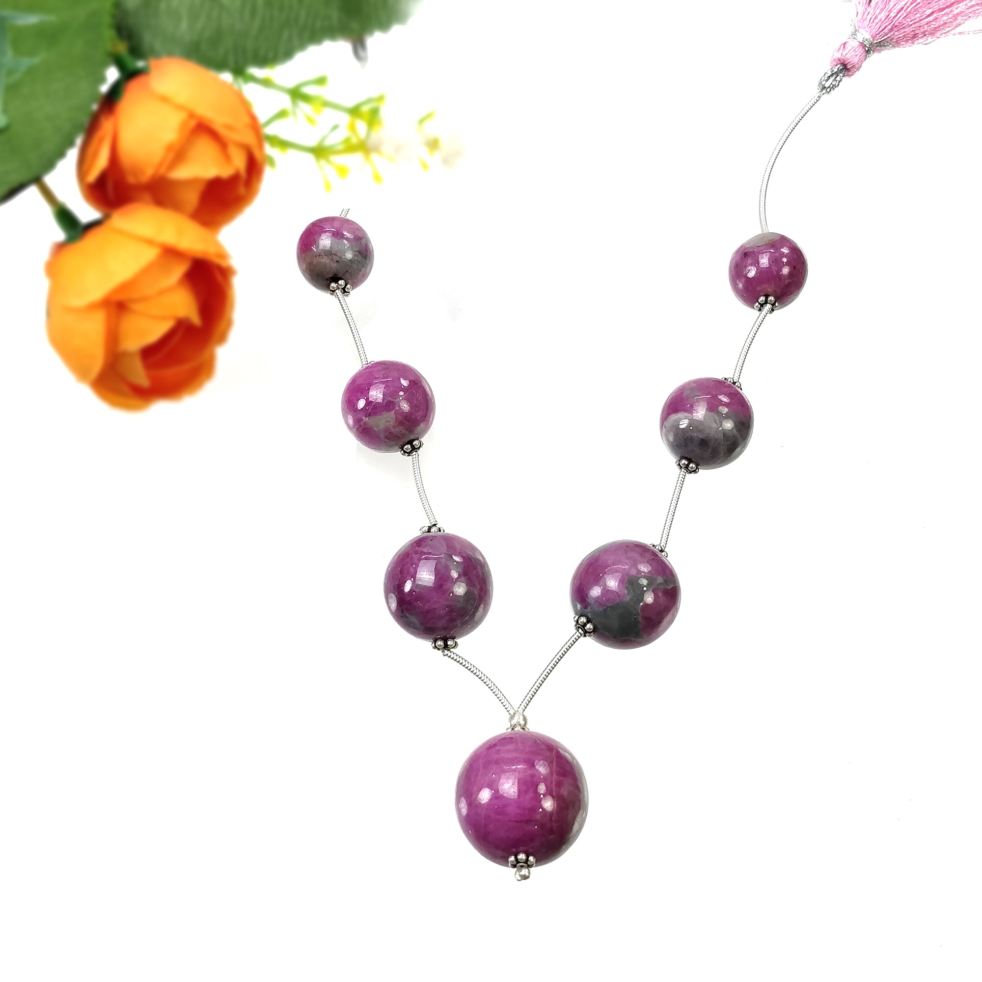 Natural Untreated Bi-Color Zoisite Ruby Loose Beads - 224.90cts (12mm-17.5mm) | High-Quality Gemstone Beads for Jewelry Making, DIY Crafts & Spiritual Healing