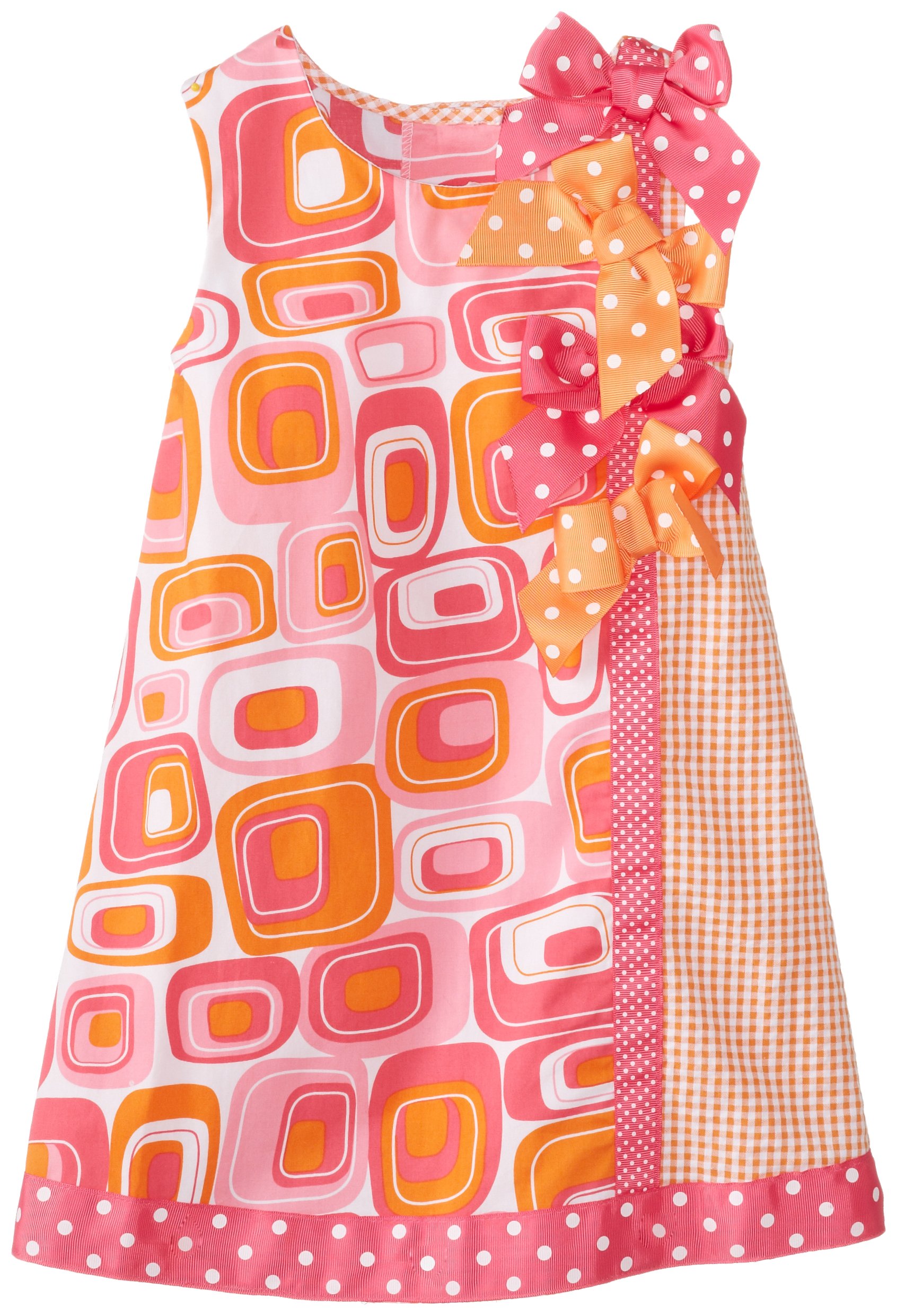 Bonnie Jean Geometric Print Shift Dress for Little Girls - Cute & Comfortable Casual Wear for School, Playdates & Special Occasions