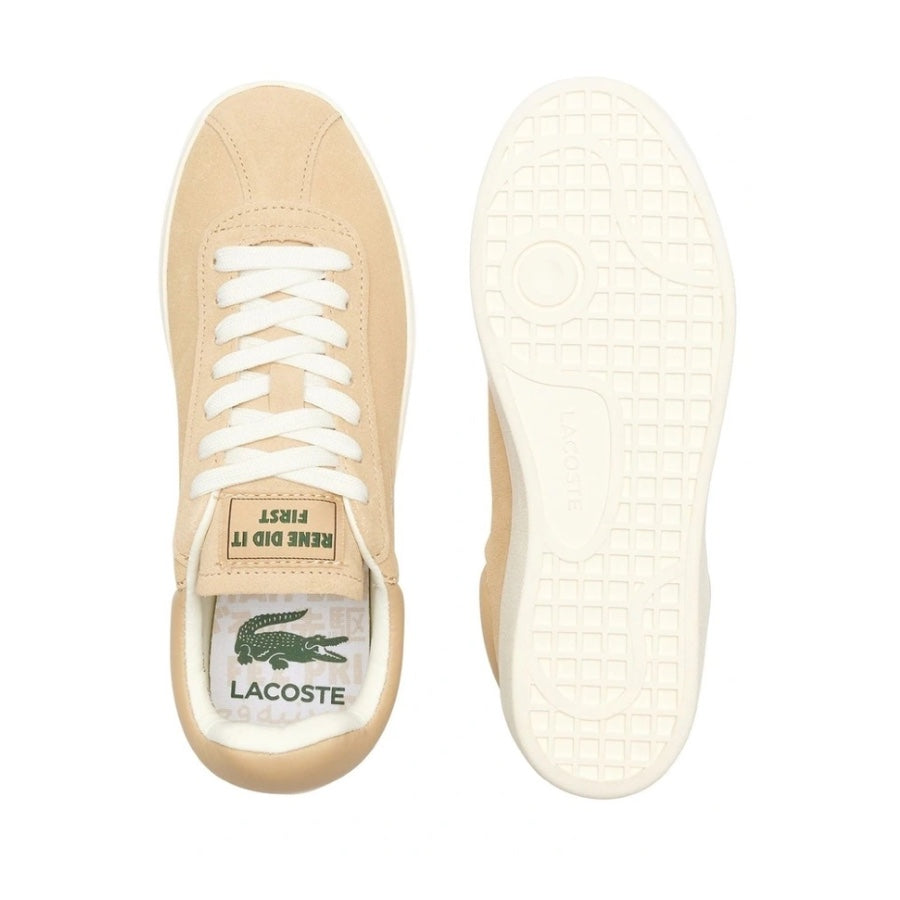 Lacoste Baseshot 124 Men's Casual Sneakers - Light Brown & Off White Colorway | Comfortable Walking Shoes for Everyday Wear, Gym & Outdoor Activities