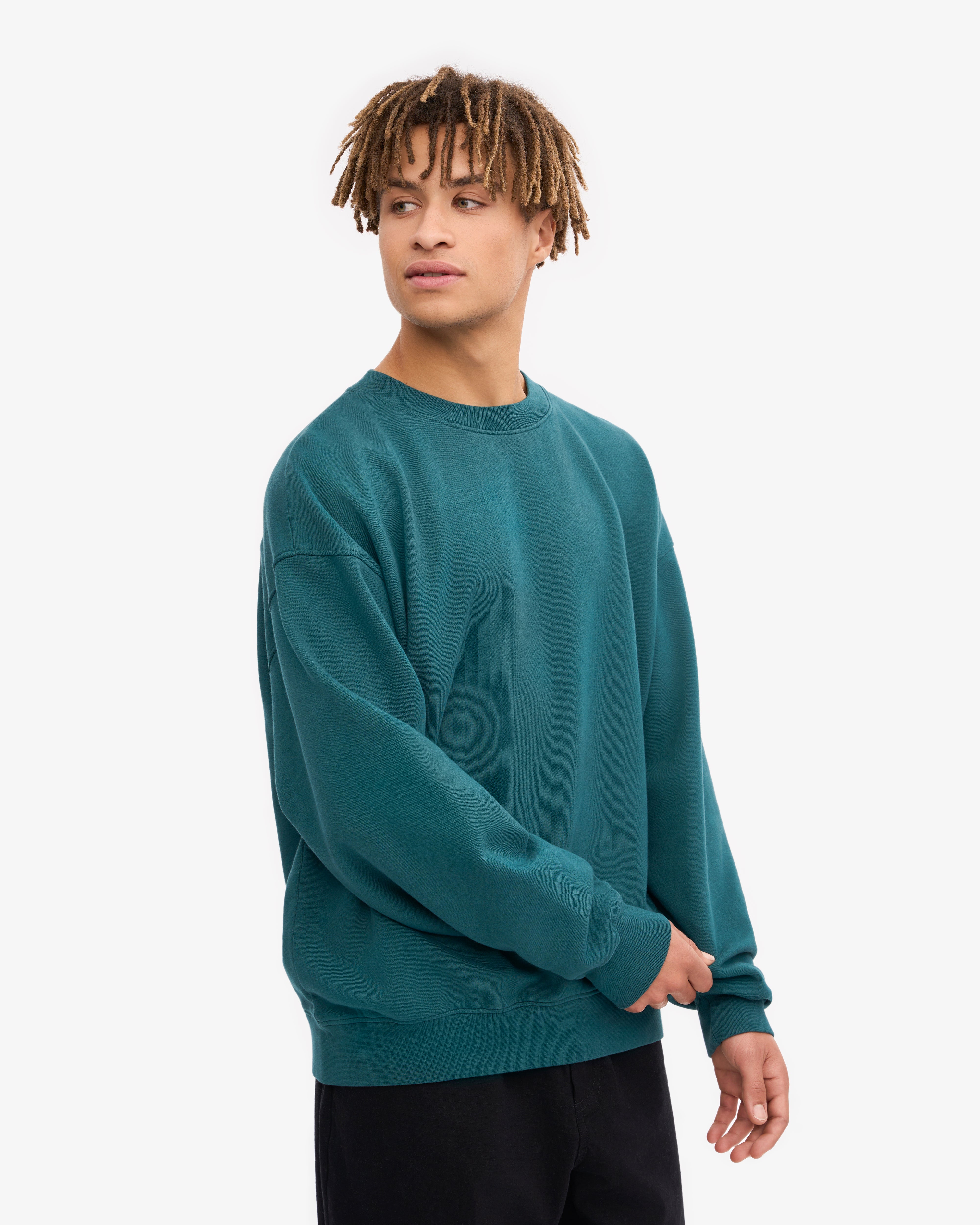 Organic Oversized Crewneck Sweatshirt - Soft & Comfortable Ocean Green Pullover for Men & Women | Perfect for Casual Wear, Loungewear & Outdoor Activities