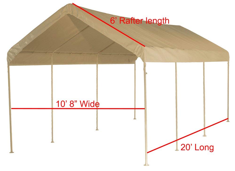 12' x 20' White Canopy Replacement Cover - Heavy Duty Waterproof Shelter Top for 10' W x 20' L Frame - Perfect for Outdoor Events, Camping, Picnics and Backyard Parties