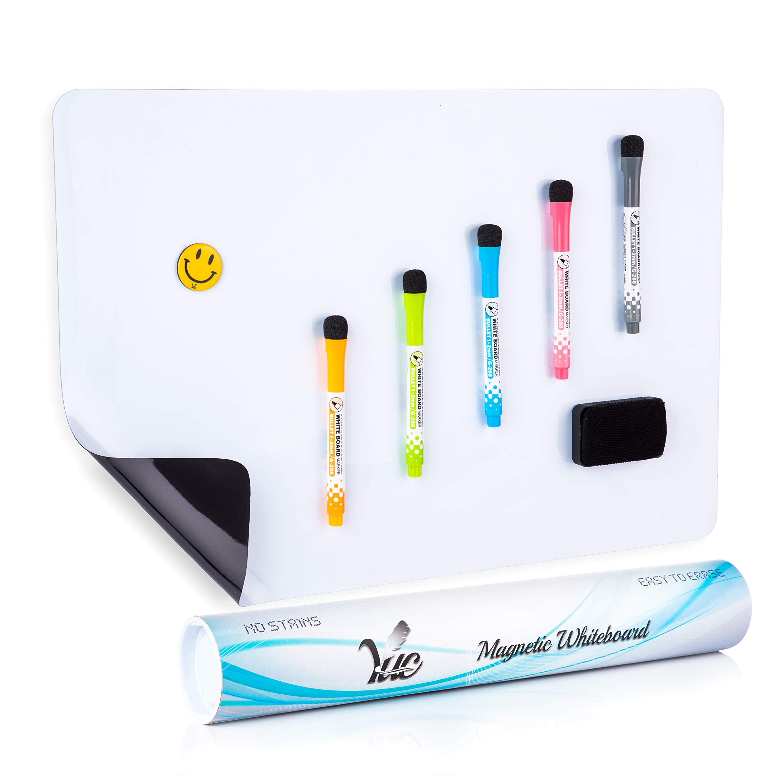 20x13 Inch Magnetic Whiteboard for Refrigerator - Dry Erase Board with Strong Magnets - Fridge Memo Board for Kitchen, Office & Home Organization - Perfect for Grocery Lists, Reminders & Family Messages
