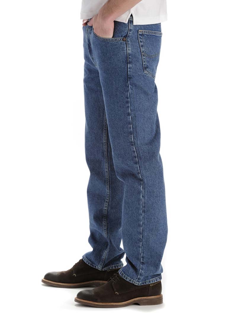 Lee Men's Regular Fit Straight Leg Jeans - Classic 5-Pocket Denim Pants in Pepper Stone Wash | Comfortable Casual & Work Wear for Everyday Use