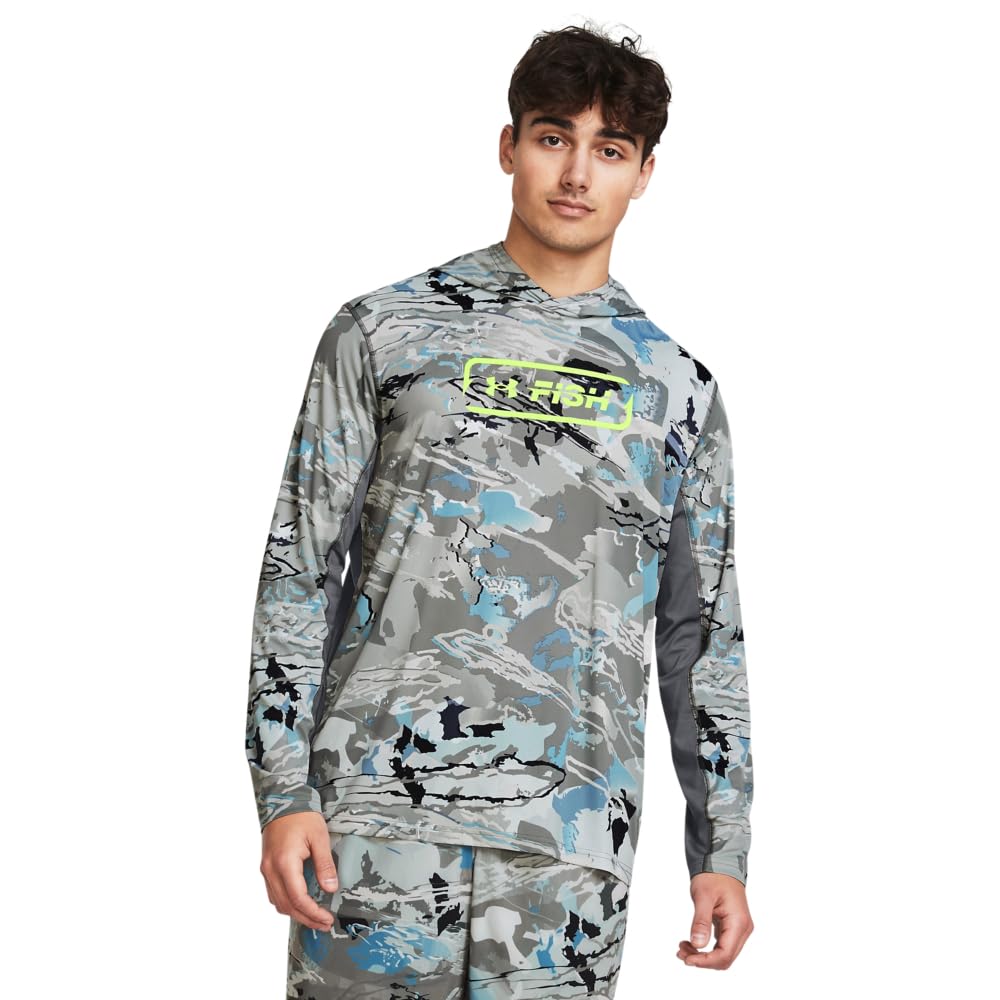 Under Armour Men's Iso-Chill Shorebreak Camo Hoodie - Lightweight Sweatshirt for Running & Gym Workouts - Moisture-Wicking & UV Protection for Outdoor Sports