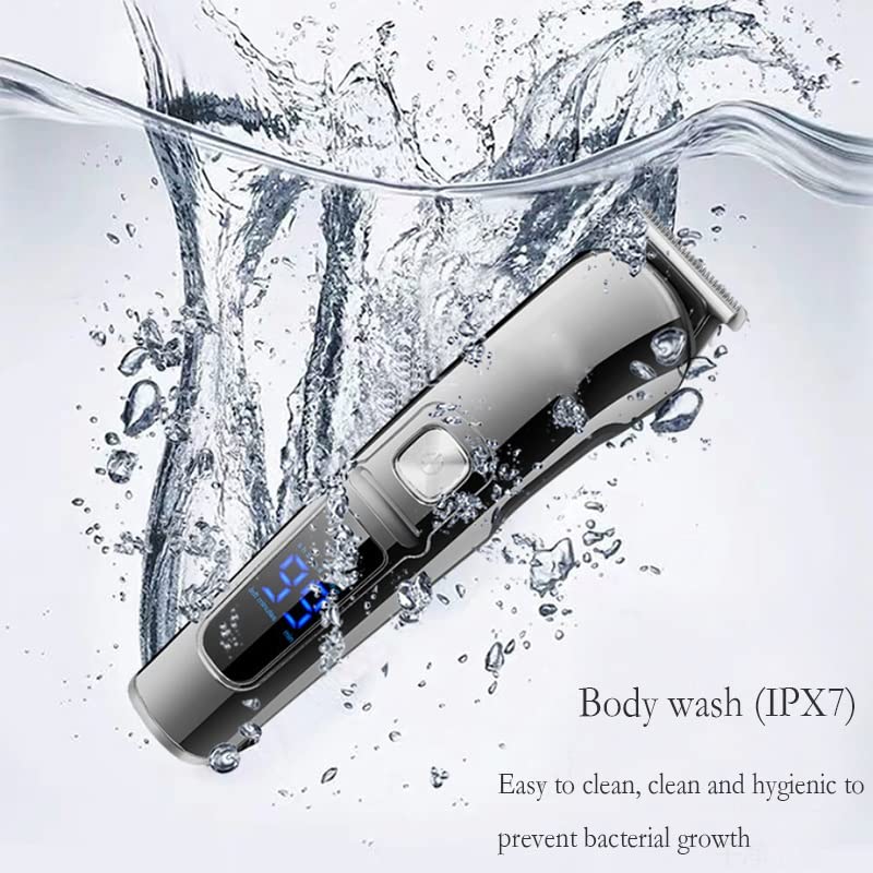 Professional 6-in-1 Men's Grooming Kit - Waterproof Hair Clippers, Beard Trimmer, Electric Shaver & Nose/Ear Trimmer for Full Facial Care - Perfect for Home, Travel & Salon Use