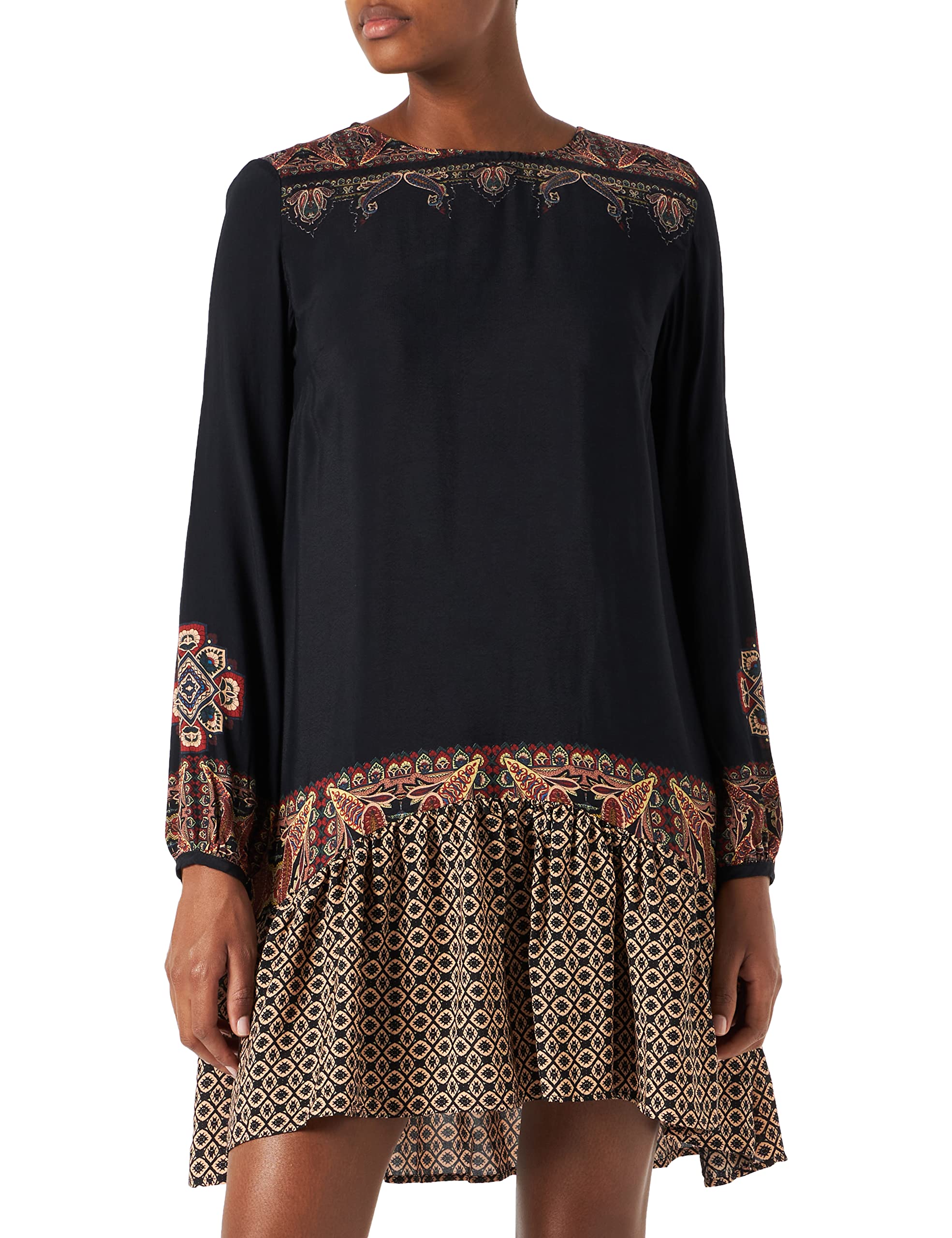Desigual Women's Long Sleeve Dress - Elegant Floral Print Casual & Party Wear for Women | Perfect for Office, Date Night & Special Occasions