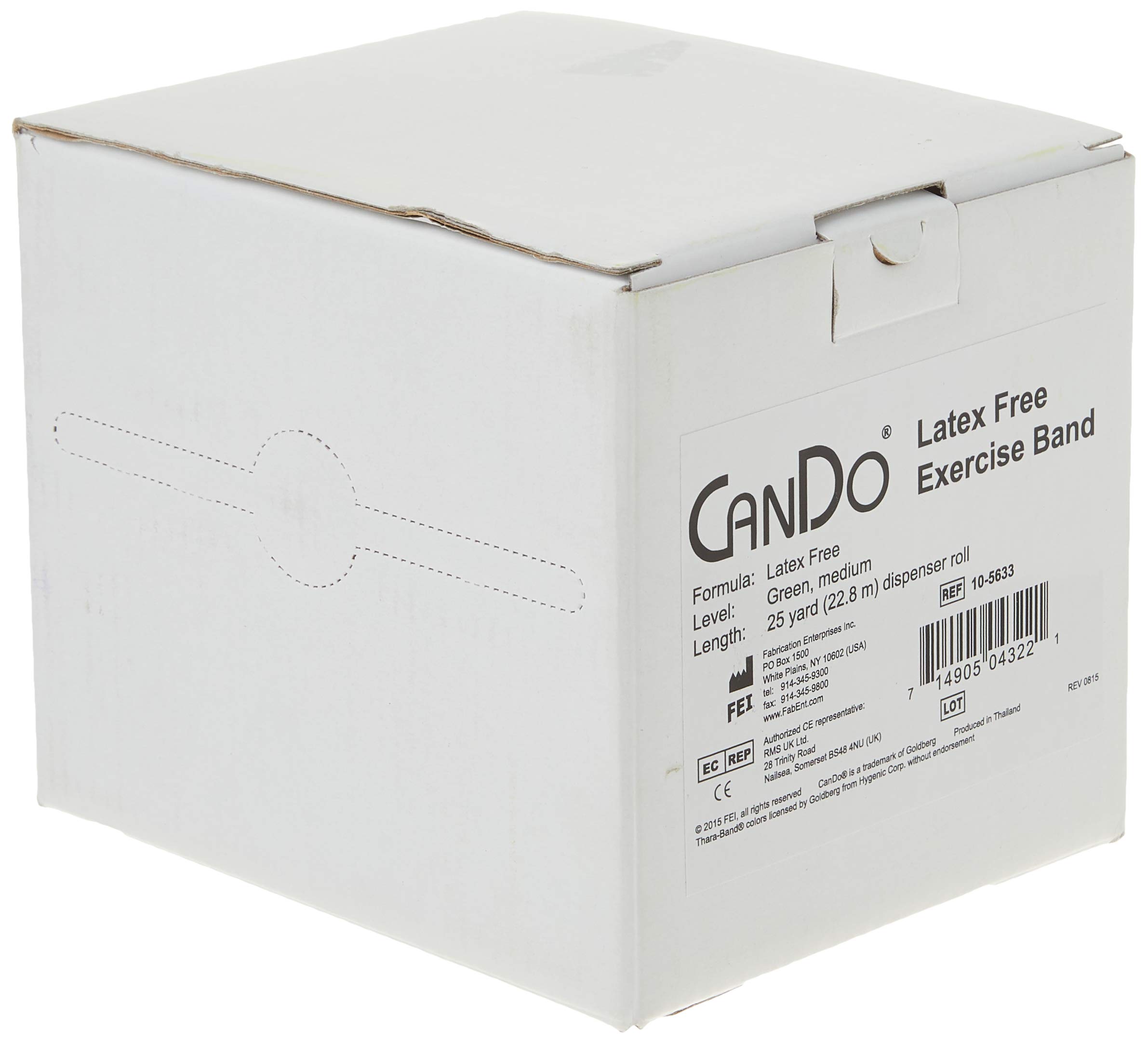 CanDo Latex-Free Resistance Exercise Band - 25 Yards, Green - Perfect for Home Workouts, Physical Therapy, and Strength Training