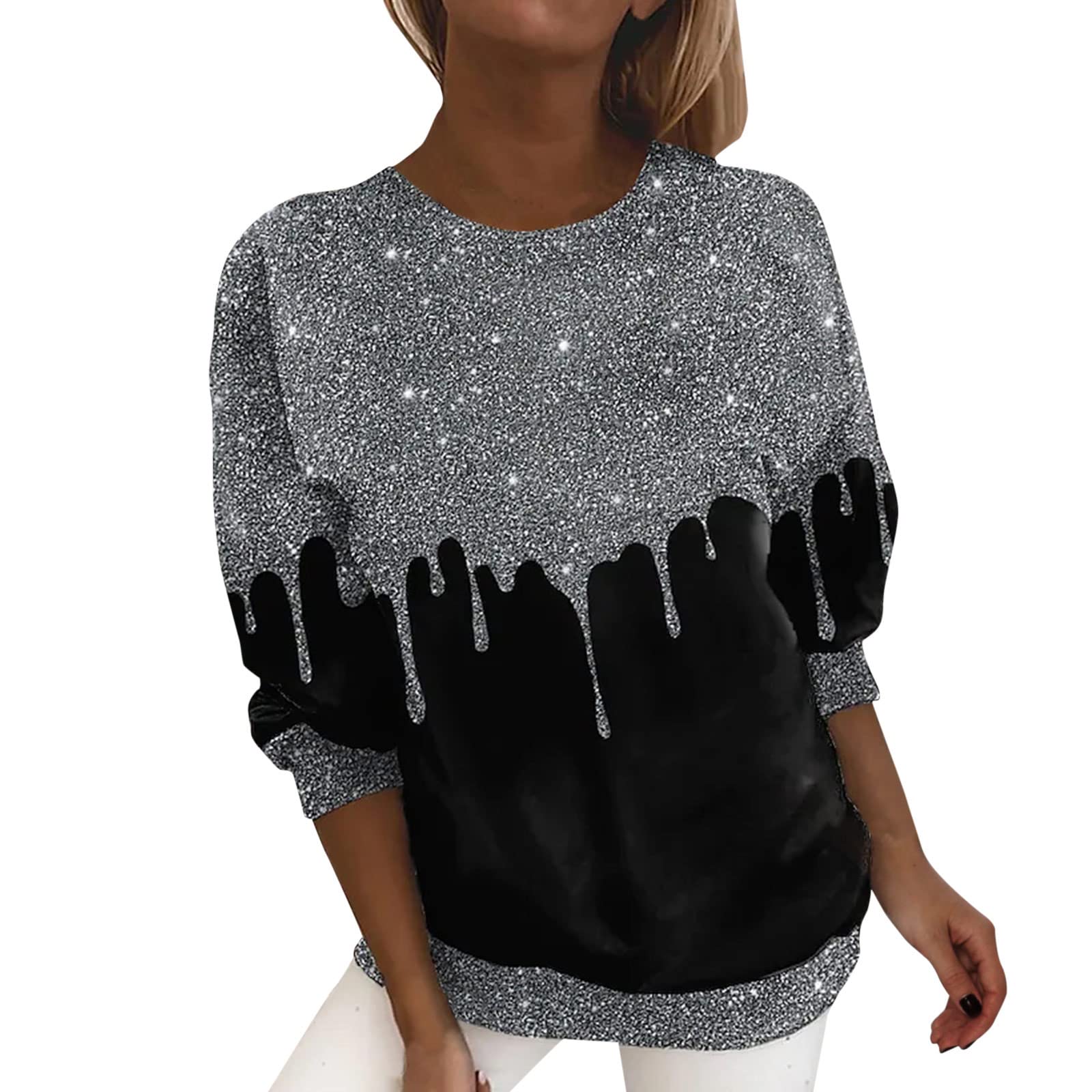 Women's Butterfly Print Pullover Sweater - Round Neck Long Sleeve Casual Blouse for Women | Perfect for Everyday Wear, Office Outfits & Spring Fashion
