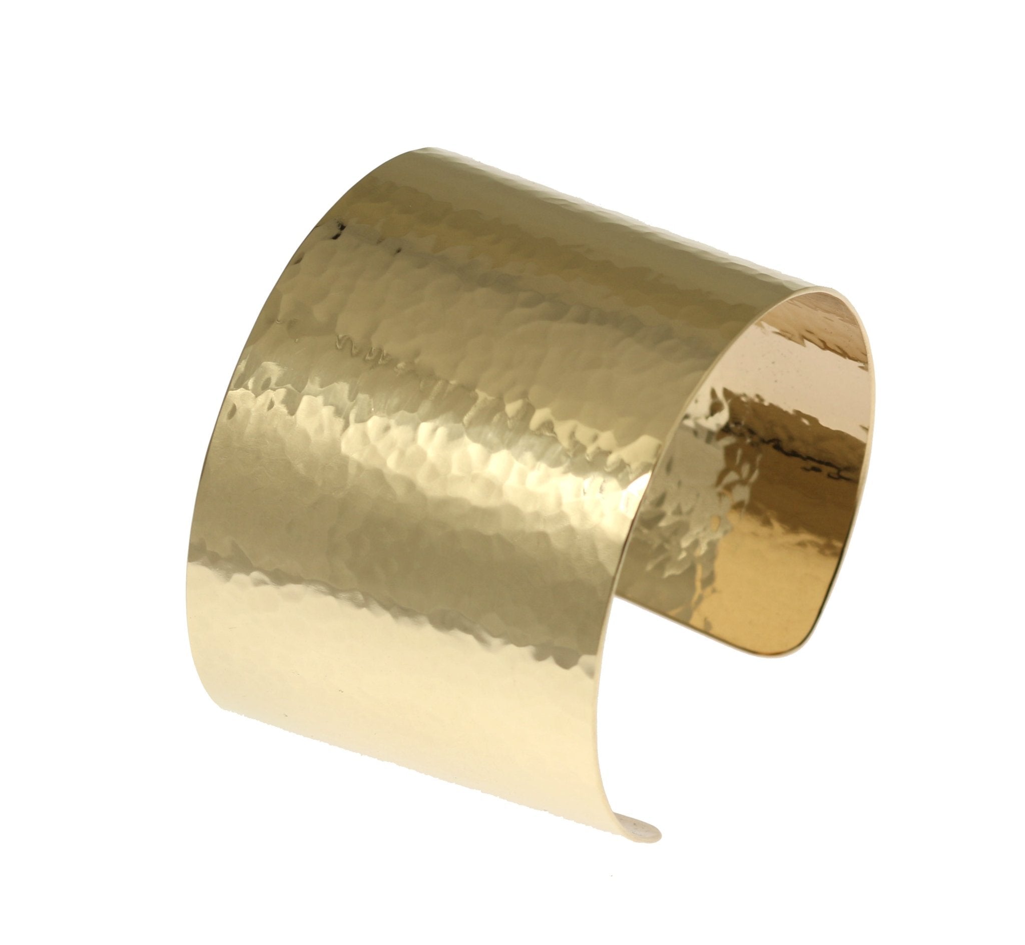 1 3/4 Inch Wide Hammered 14K Gold Filled Cuff Bracelet for Women - Elegant Stackable Bangle for Everyday Wear, Parties & Special Occasions