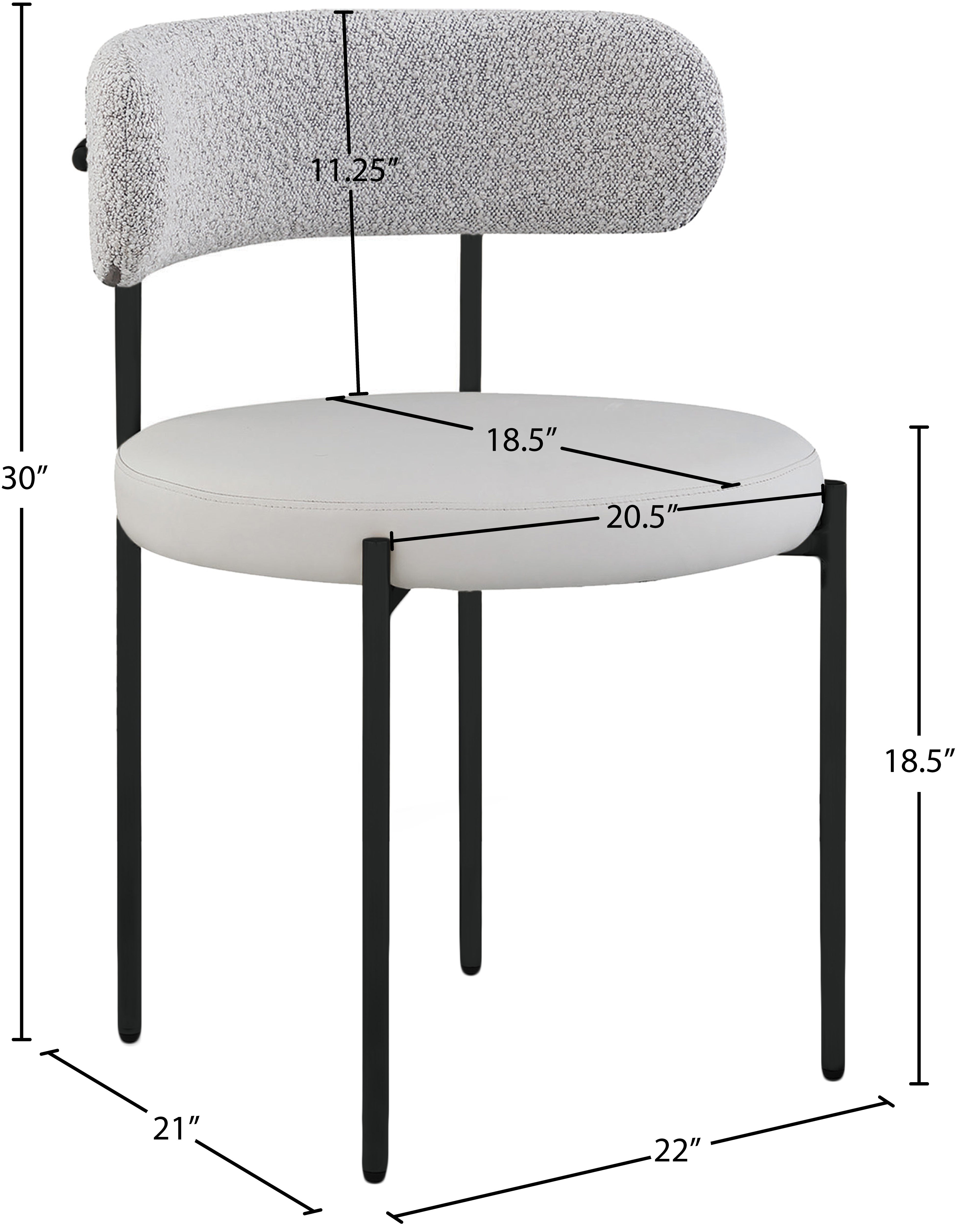Vegan Leather & Boucle Fabric Dining Chair - Modern Comfort for Home, Office & Restaurant Use