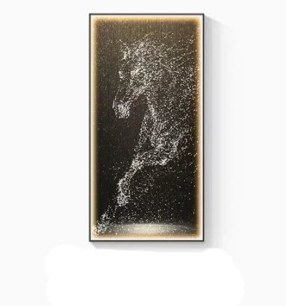 Modern LED Horse Painting - Italian Abstract Wall Art for Home & Office Decor | Perfect for Living Room, Bedroom, or Office Space