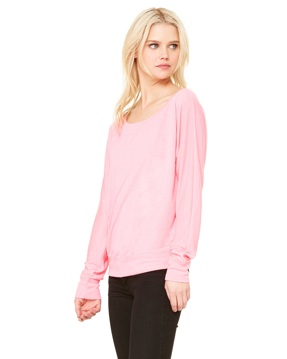 Bella + Canvas 8850 Women's Flowy Long Sleeve Off Shoulder T-Shirt - Soft & Comfortable Casual Top for Everyday Wear, Date Nights & Beach Outfits