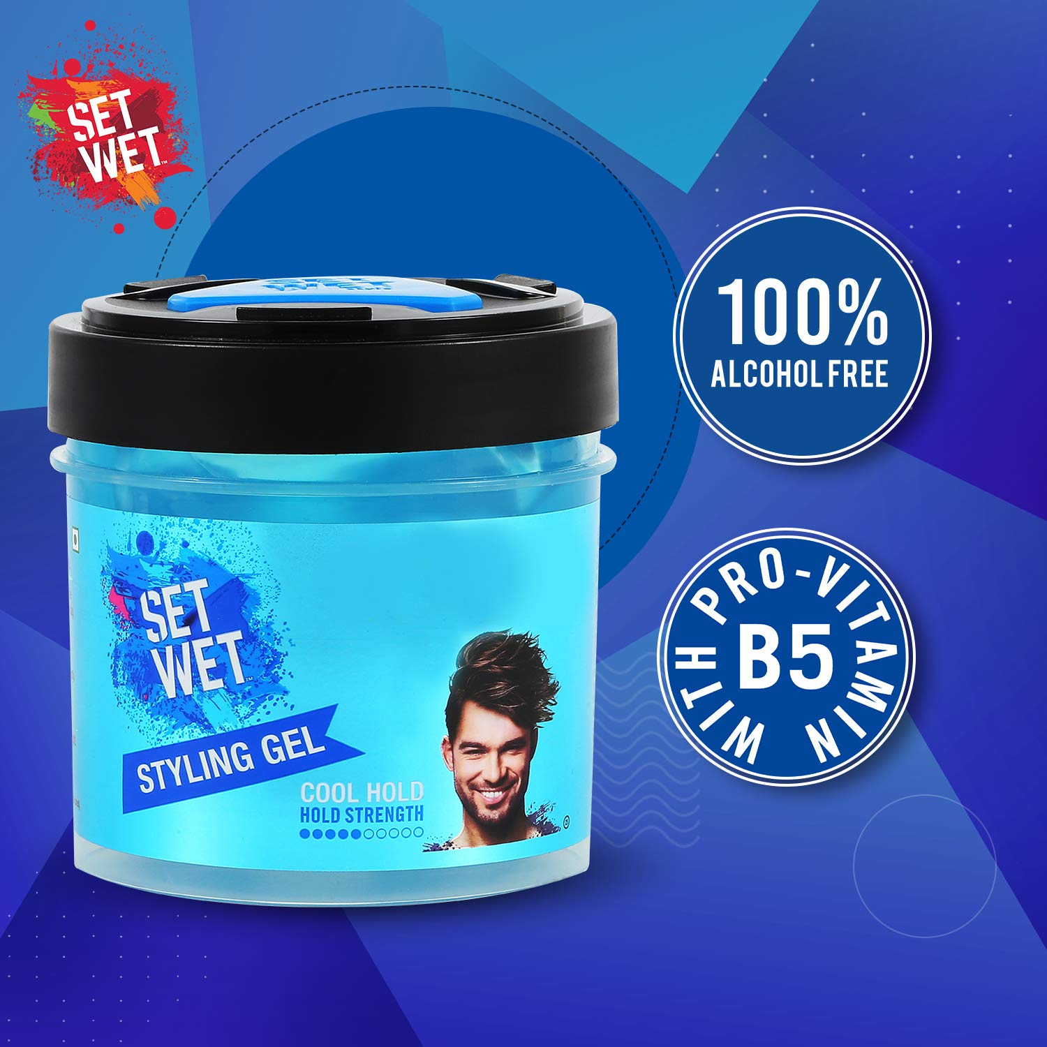 Set Wet Hair Gel Ultimate Hold & Cool Hold Strength - 250ml Each for Strong, Long-Lasting Styling - Perfect for Men's Hairstyling, Parties, and Daily Grooming
