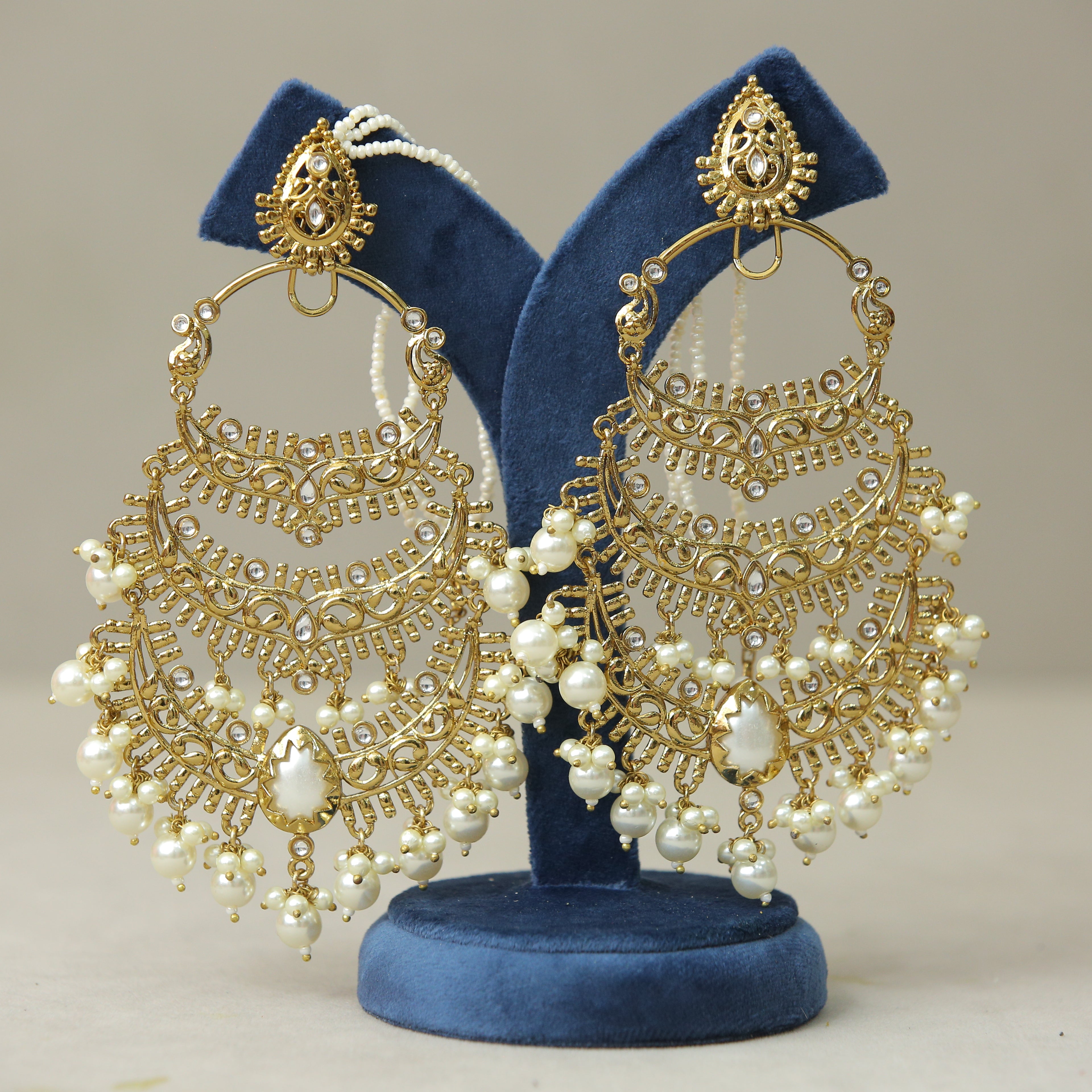 Exquisite Ananya Kundan Earrings for Women – Handmade Indian Jewelry with Kundan Stones – Perfect for Weddings, Parties & Festive Occasions