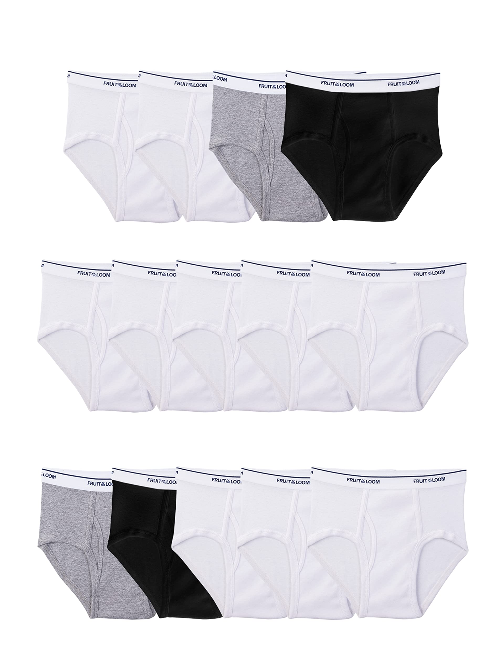 Fruit of the Loom Boys' Soft Cotton Underwear - Tag-Free Comfort Briefs (6-Pack, Assorted Colors) - Perfect for School, Sports & Everyday Wear
