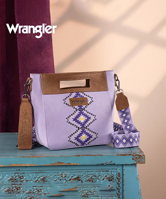 Wrangler Aztec Embroidered Crossbody Bag for Women - Stylish Boho Purse with Adjustable Strap, Perfect for Travel, Shopping & Daily Use