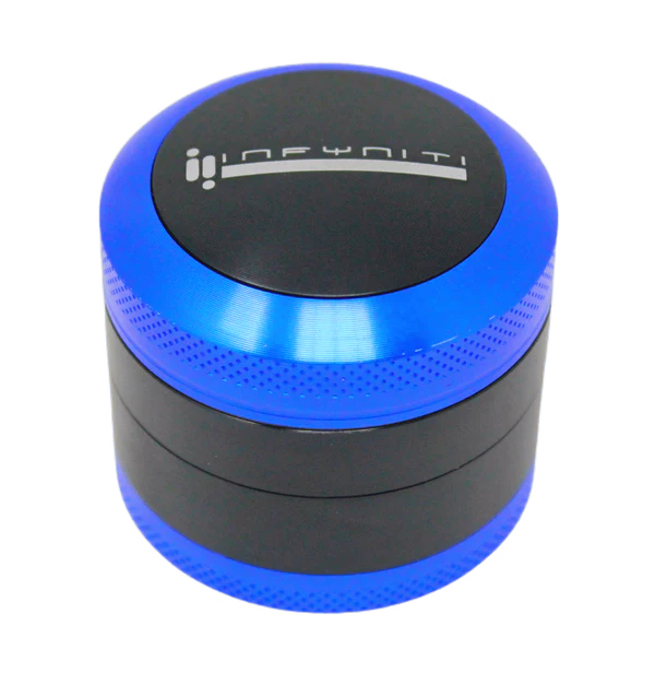 Infyniti Convex 50mm 4 Piece Herb Grinder - Blue | Premium Metal Spice Crusher for Herbs, Spices & Tobacco | Perfect for Home, Travel & Outdoor Use