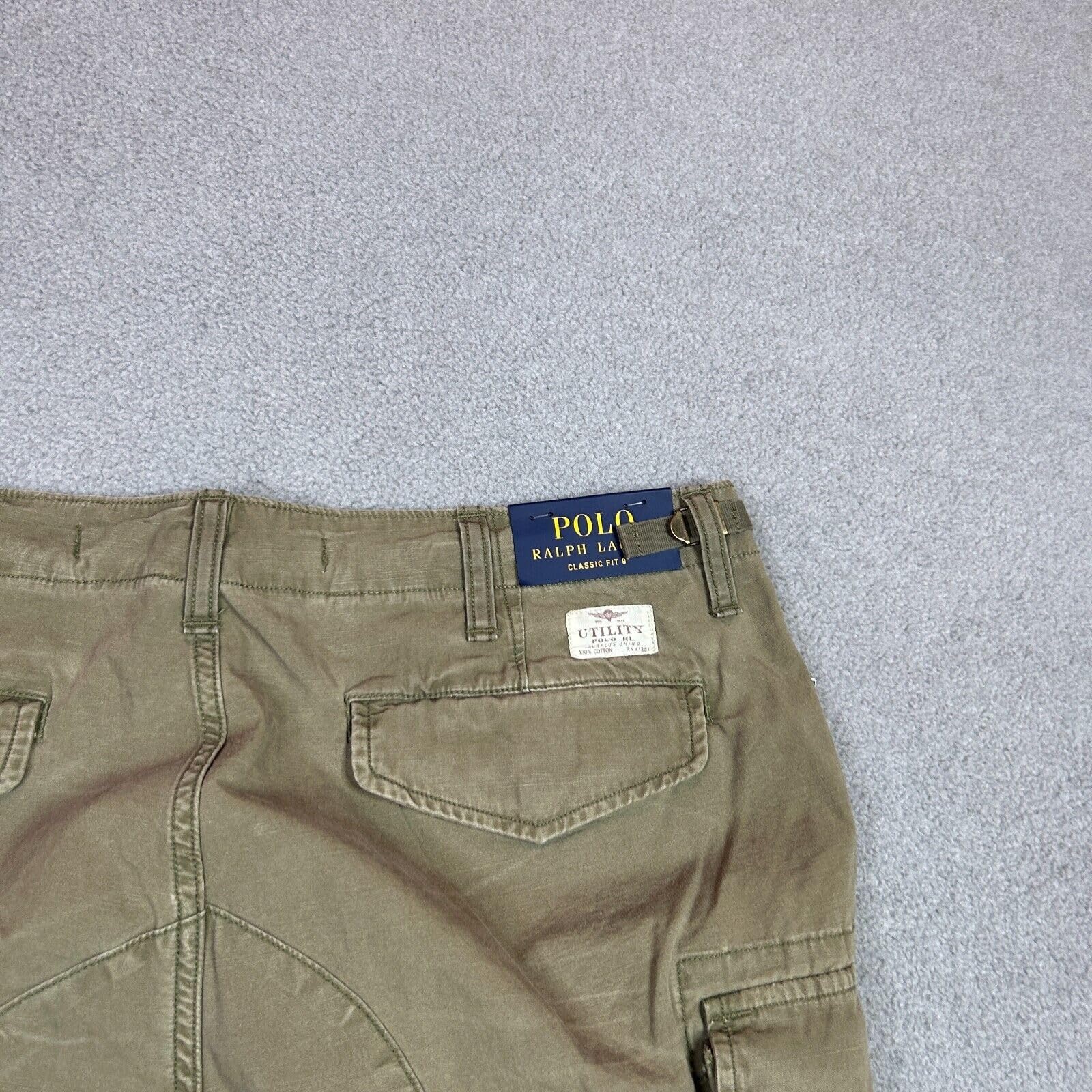 POLO RALPH LAUREN Men's Utility Surplus Chino Cargo Shorts - Classic Fit, Flat Front, Olive, Size 30 | Casual Summer Wear, Outdoor Adventures & Street Style