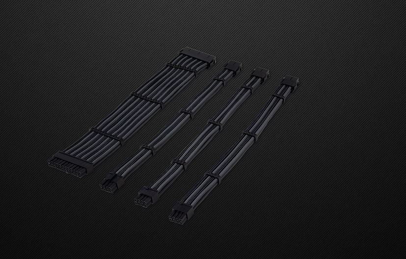 Premium FLEX PSU Sleeved Extension Cables - 24pin, 4+4pin, 6+2pin (2 Pack) - Custom PC Build, Gaming Rig & Workstation Power Supply Upgrade