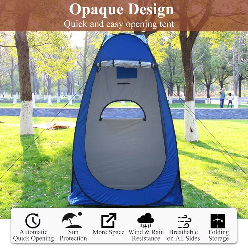 Pop Up Portable Privacy Shower Tent - Lightweight & Waterproof Outdoor Camping Shower Shelter for Beach, Pool, Travel & Emergency Use
