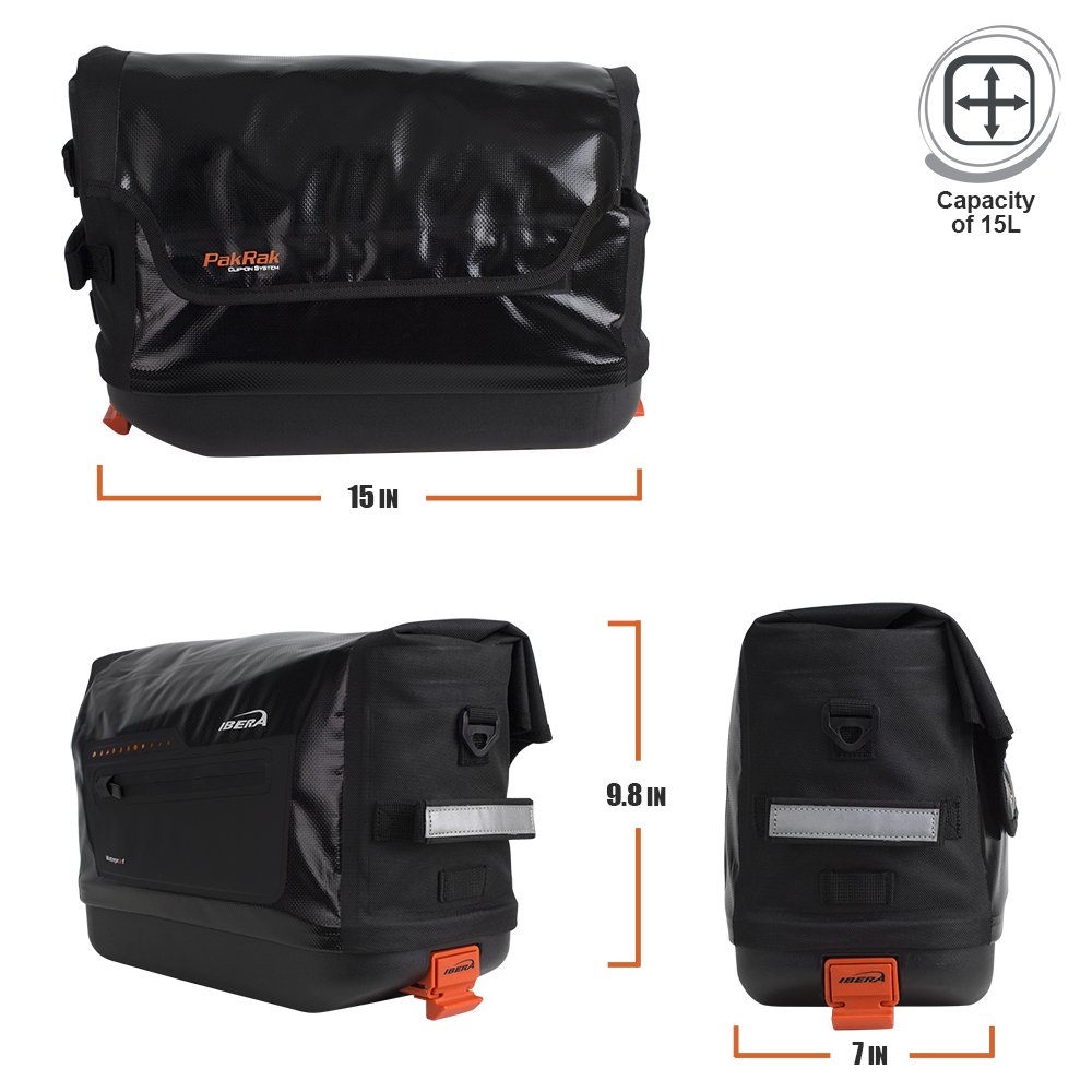 **Ibera Bike Trunk Bag - Waterproof Quick-Release Bicycle Commuter Bag with PakRak Clip-On | Perfect for Cycling, Commuting & Outdoor Adventures**