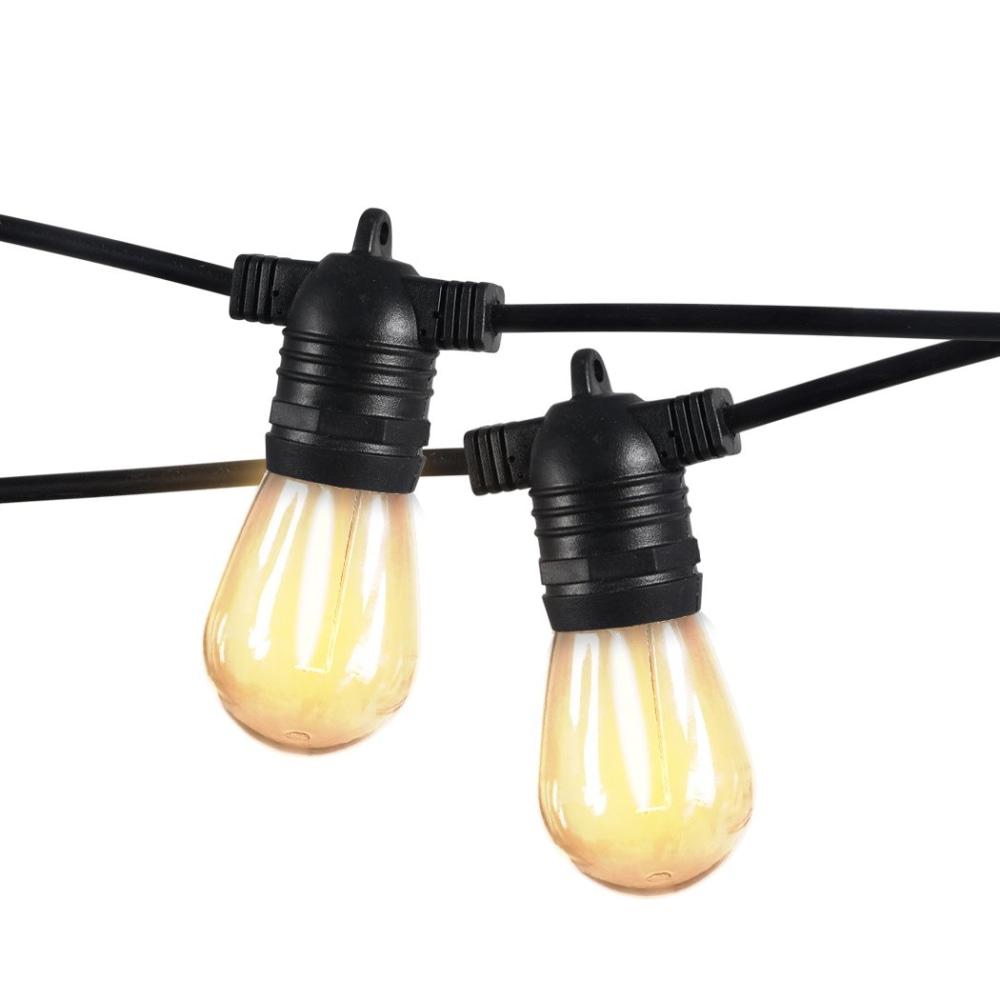 40M/131ft LED Festoon String Lights - Waterproof Outdoor Fairy Lights for Christmas, Wedding, Party, Garden, Patio & Backyard Decor