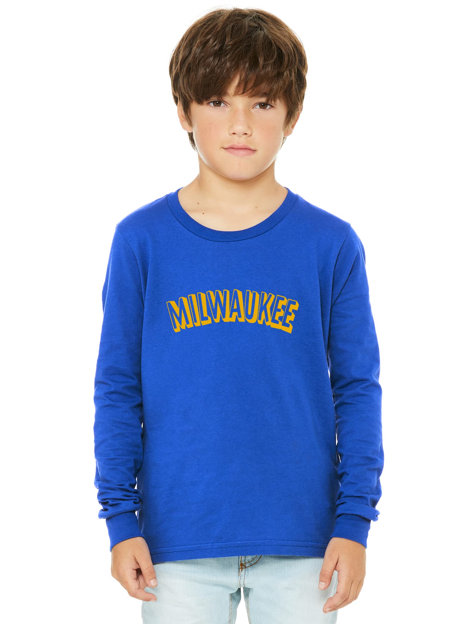 **Daxton Youth Long Sleeve Milwaukee Basic T-Shirt - Soft Cotton Comfort for Boys - Perfect for School, Casual Wear & Everyday Outfits**