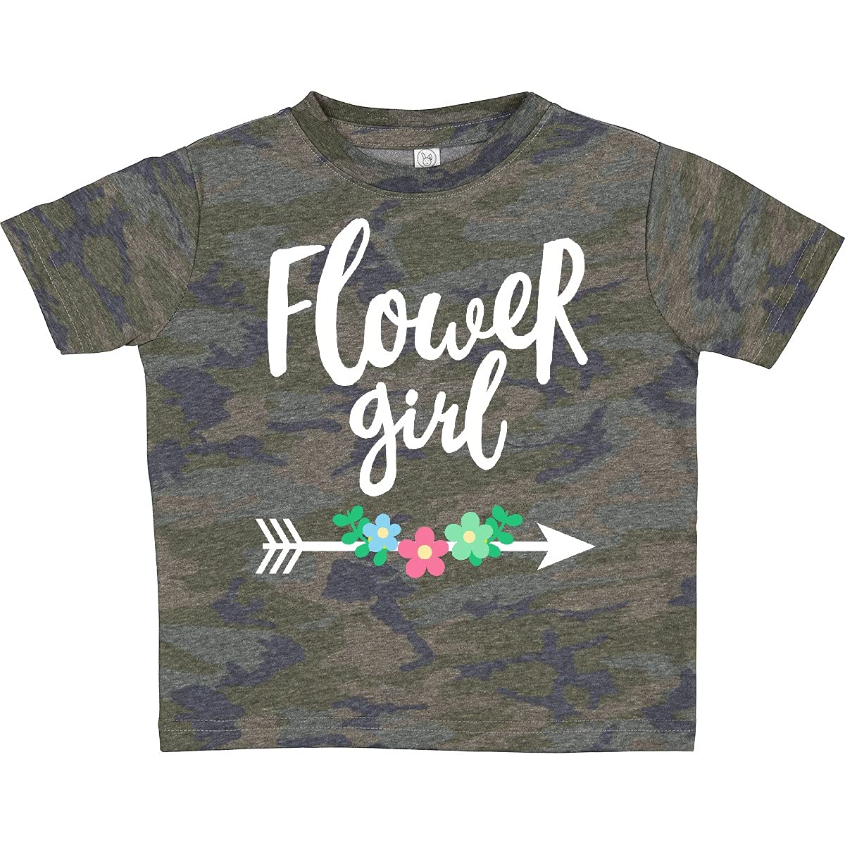 Inktastic Flower Girl with Arrow and Flowers Toddler T-Shirt - Cute Graphic Tee for Toddler Girls - Perfect for Birthday, Playdates & Family Photos