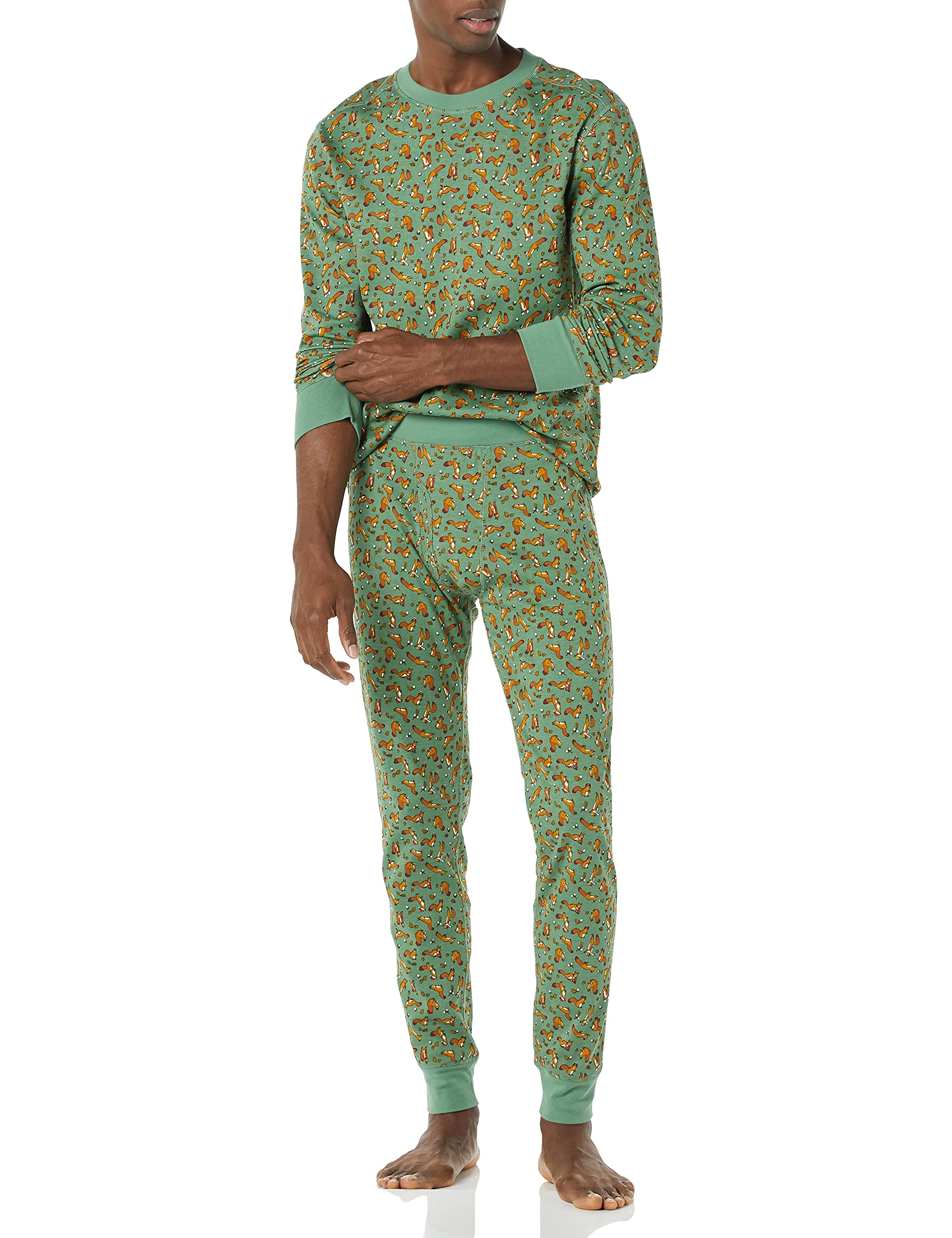 Amazon Essentials Men's Comfortable Knit Pajama Set - Soft Cotton Sleepwear for Lounge & Nighttime Relaxation at Home