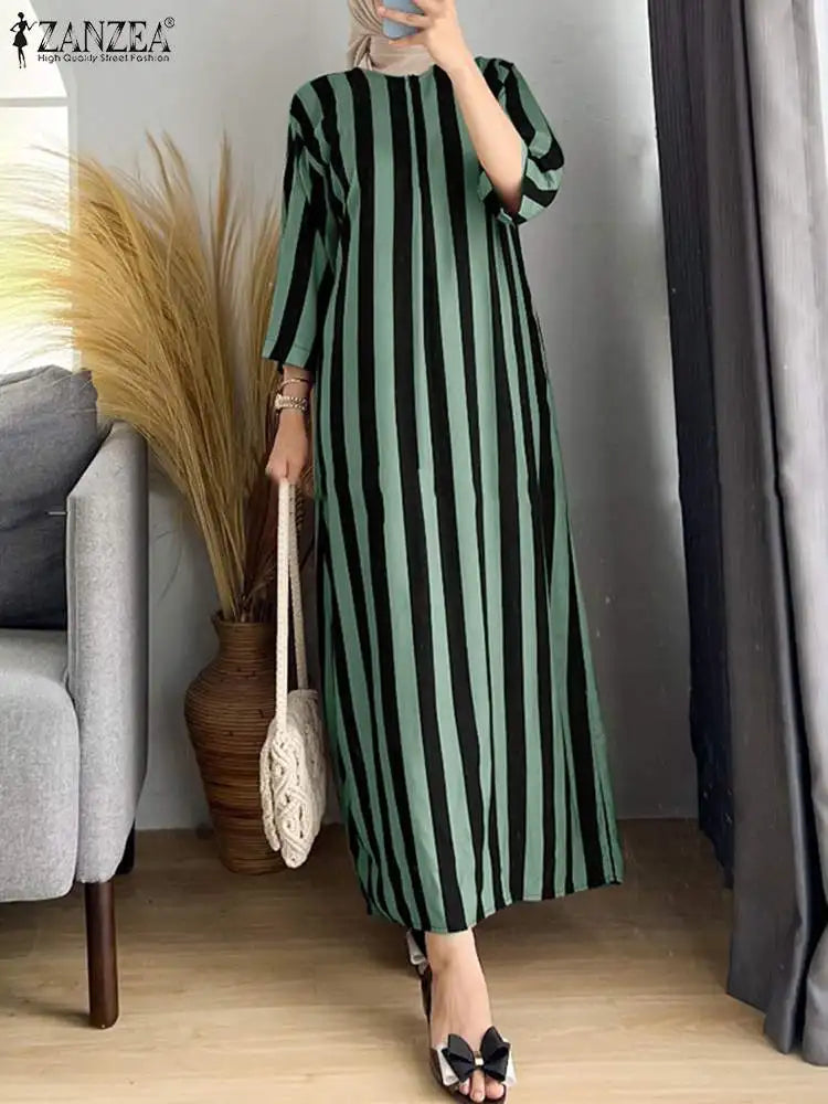 Elegant Round Neck Abaya for Women - Modest Islamic Dress for Prayer, Eid & Special Occasions