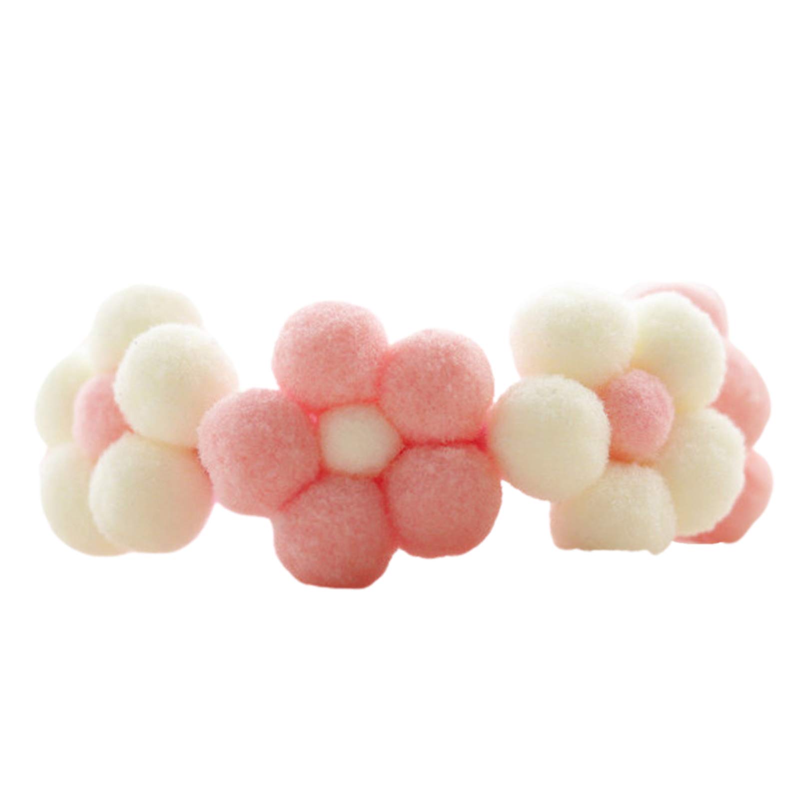 Adjustable Hand-Woven Plush Flower Dog Collar - Soft Pet Neck Strap for Small Dogs, Beige & Pink XS - Perfect for Daily Walks, Pet Photos & Special Occasions