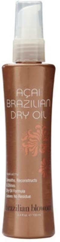 Brazilian Blowout Acai Brazilian Dry Oil 3.4 oz - Smoothing & Frizz Control Hair Treatment for Shine & Hydration - Perfect for Damaged, Dry & Curly Hair at Home or Salon Use