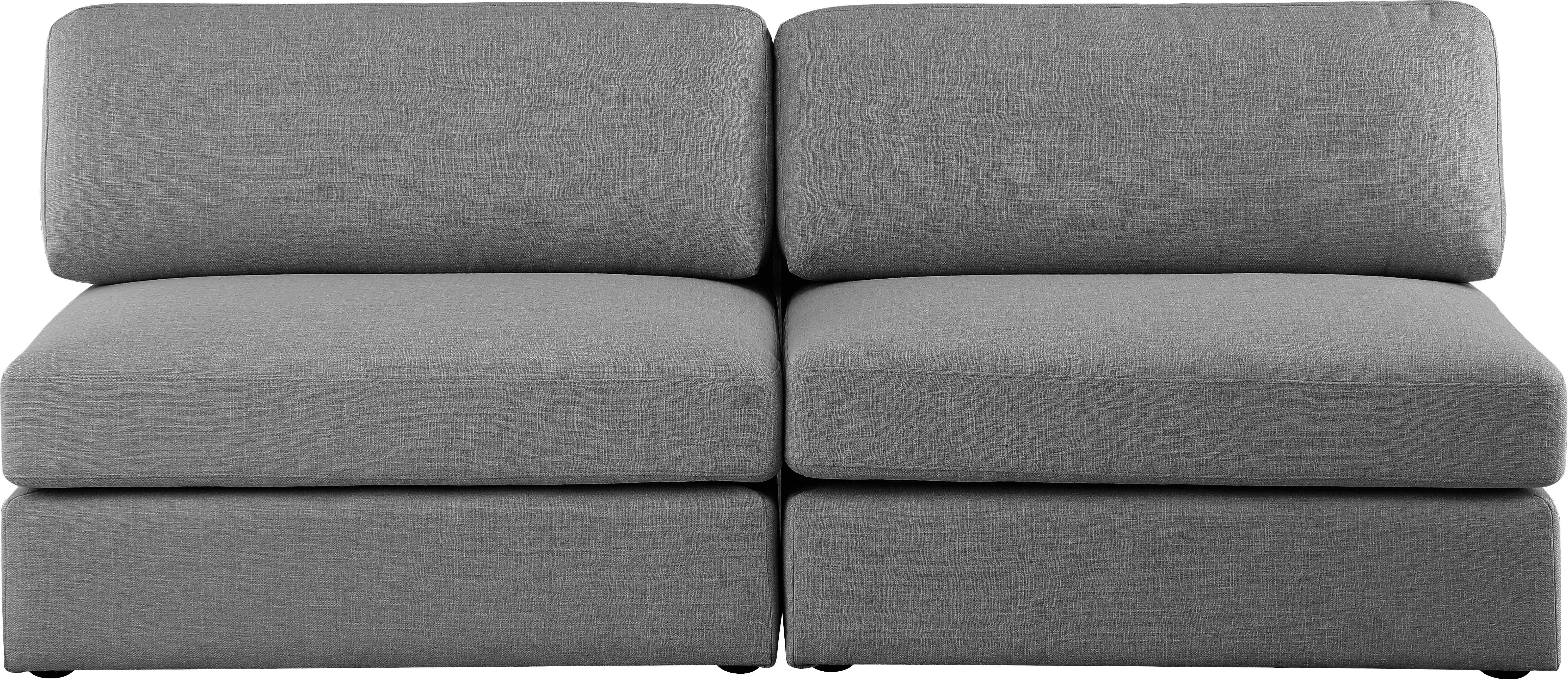 Beckham Durable Linen Textured Fabric Modular Sofa - Modern Sectional Couch for Living Room, Lounge & Home Theater (Gray)